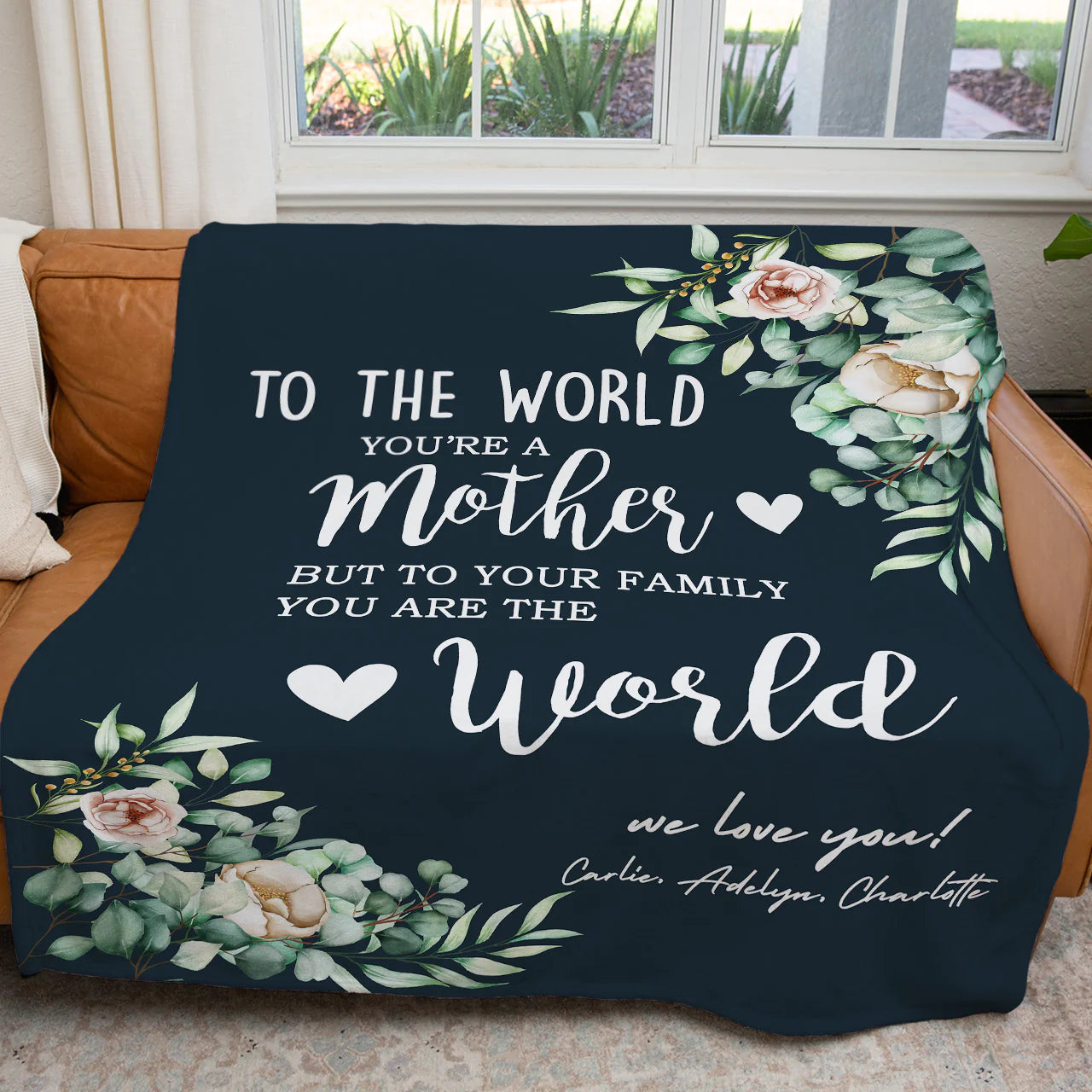 Gift For Mom Personalized Blanket - Custom Name, To My Mom, You're A Mom You Are The World Blanket - Gift For Mother's Day, Presents For Mom