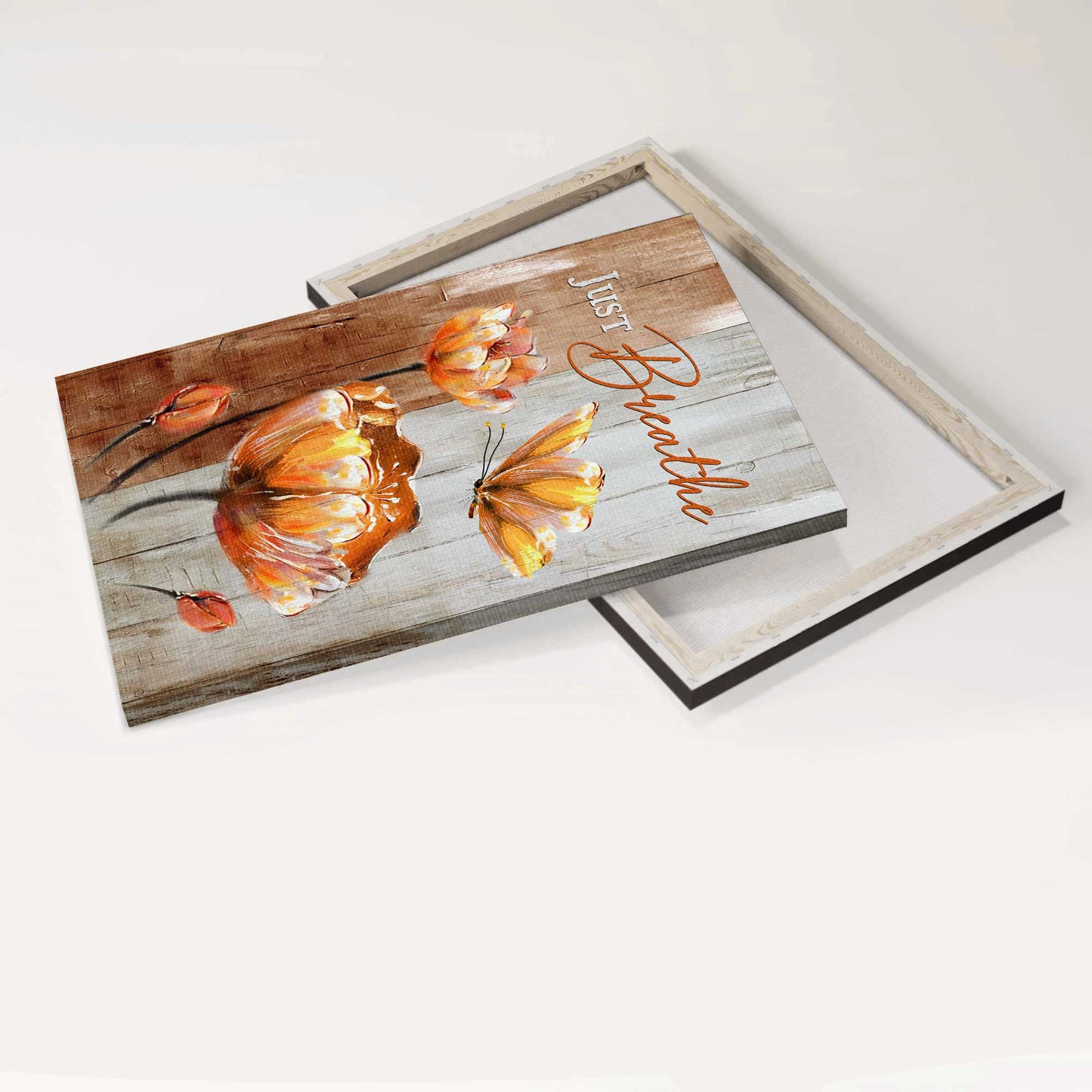 Jesus Portrait Canvas - Anemone flower, Beautiful butterfly Portrait Canvas - Gift For Christian - Just breathe