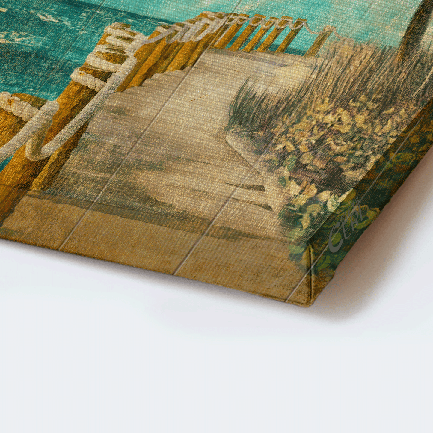 Couple Portrait Canvas - Ocean view, Blue sky painting, Road by the Sea Portrait Canvas - Gift For Couple, Spouse, Lover - You are my world Portrait Canvas