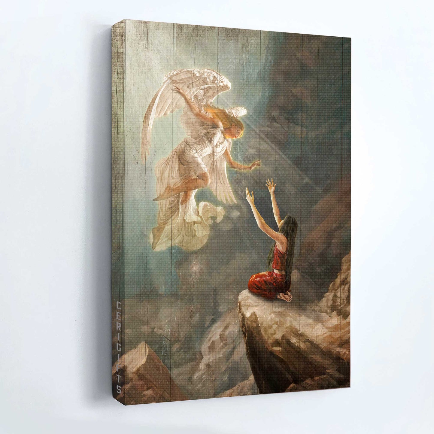 Jesus Portrait Canvas - Angel drawing, Beautiful girl Portrait Canvas - Gift For Christian - The way to heaven