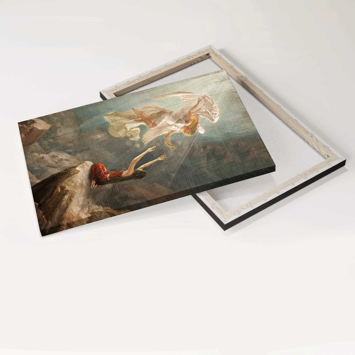 Jesus Portrait Canvas - Angel drawing, Beautiful girl Portrait Canvas - Gift For Christian - The way to heaven