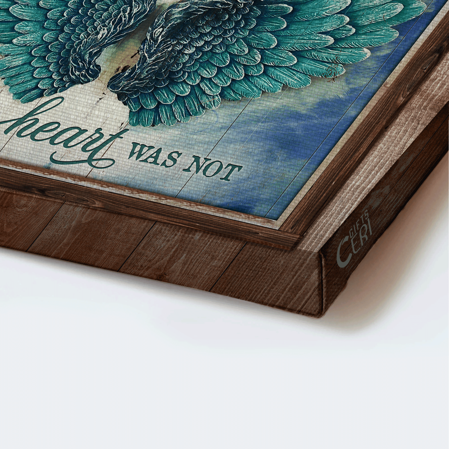 Memorial Landscape Canvas - Angel Wings, Blue sky Landscape Canvas - Memorial Gift For Family Members - Your wings were ready but my heart was not