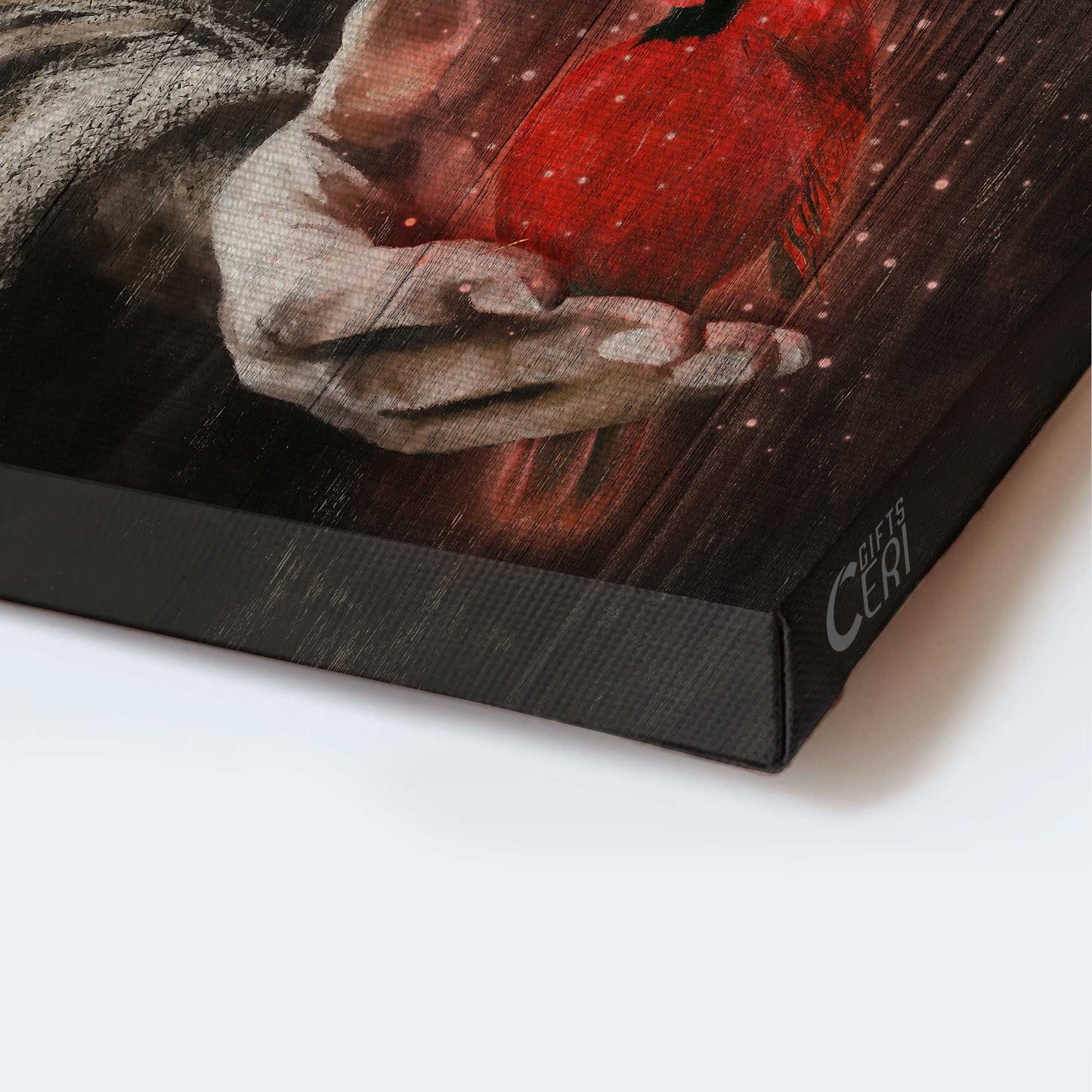 Heaven Portrait Canvas - Red cardinal, Jesus hand, My soul knows you're at peace Portrait Canvas - Memorial Gift For Family Members Canvas Prints, Wall Art