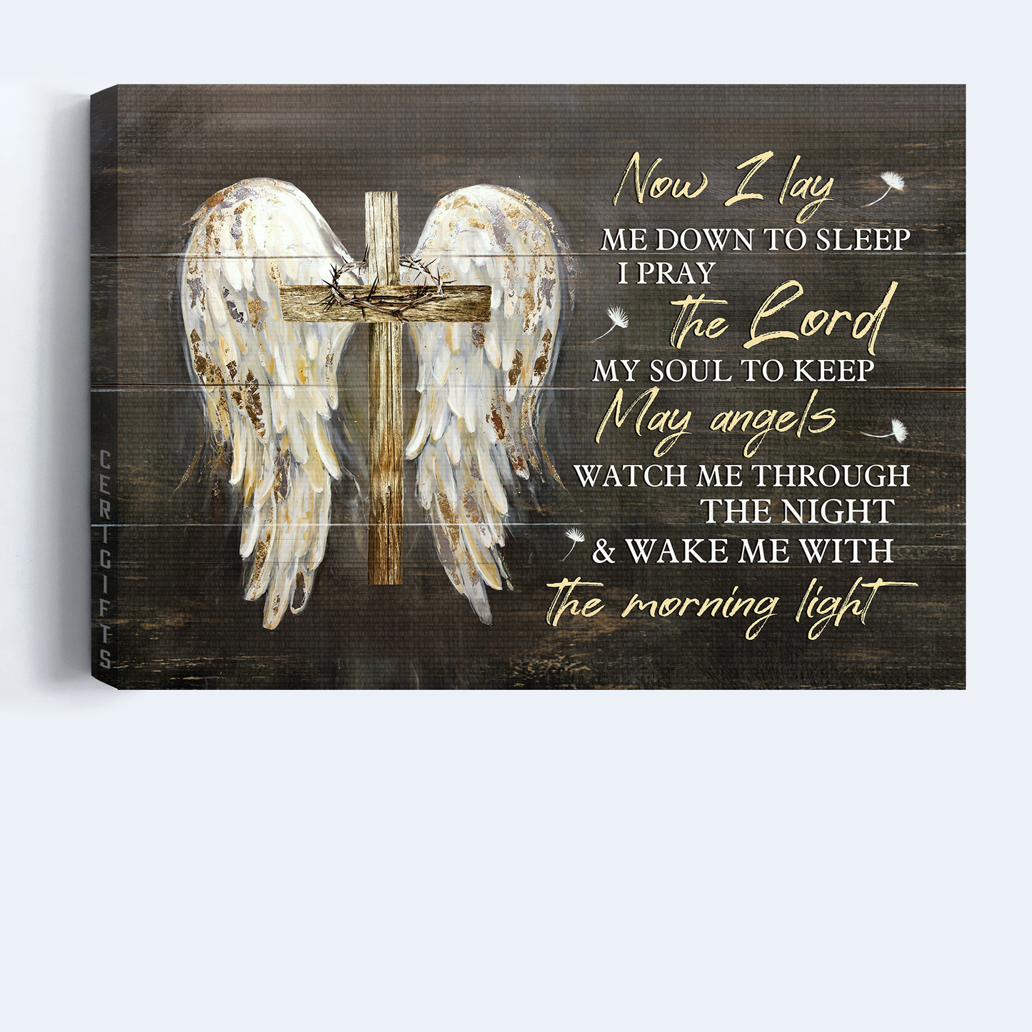God, Jesus, Faith - Landscape Canvas Prints, Christian Wall Art - Angel wings, Crown of thorn, Cross symbol Canvas Prints - Wall Decor Framed Gift For Christian, Believe in Jesus