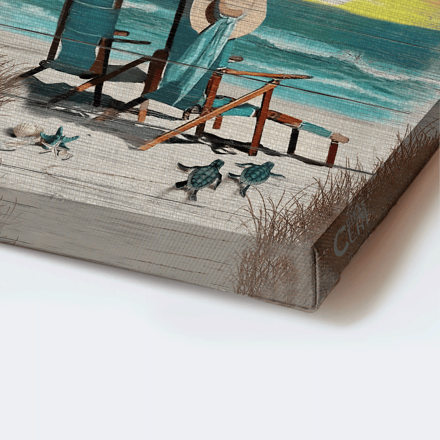Couple Portrait Canvas- Sheet music, Wooden chair, Sunset painting- Gift for Couple, Lover- I cross my heart - Portrait Canvas Prints, Wall Art