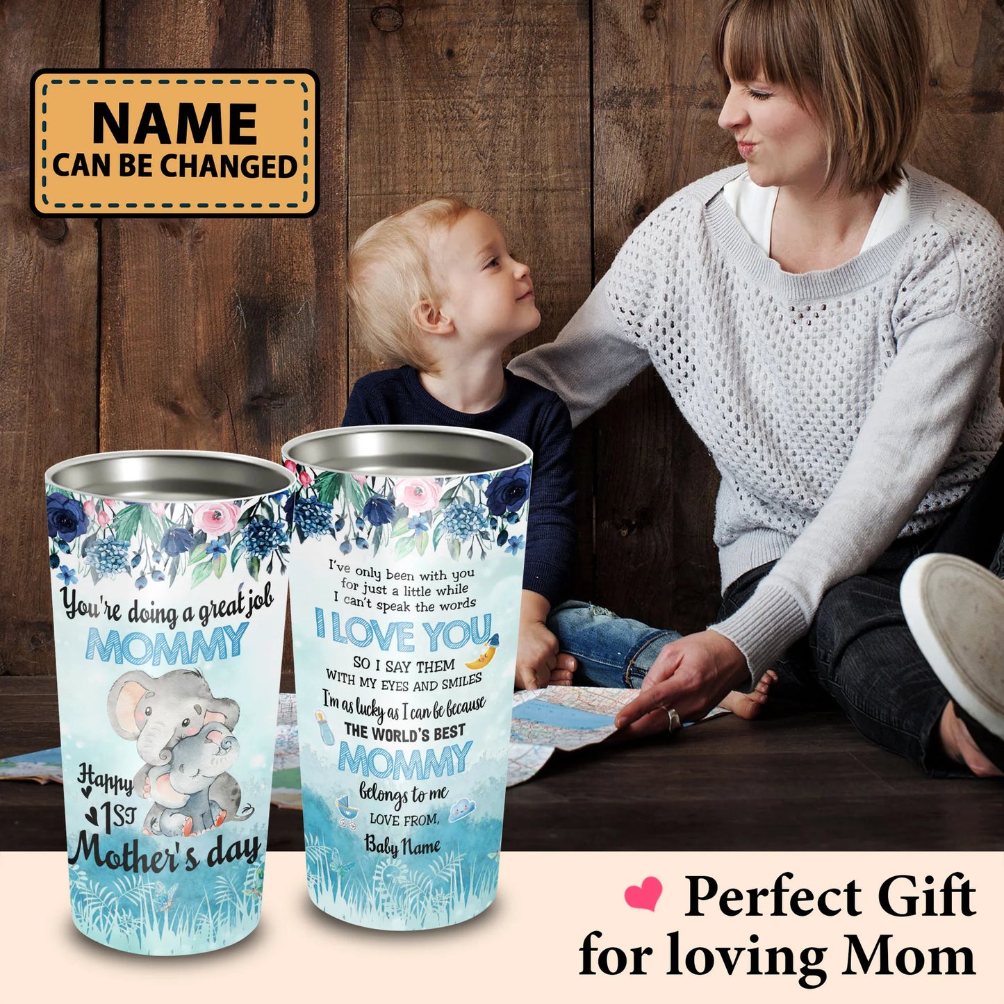Personalized Mother's Day Gift Tumbler - Custom Gift For Mother's Day, Presents for Mom-Happy 1st Mother's Day You Are Doing A Great Job Mommy Tumbler