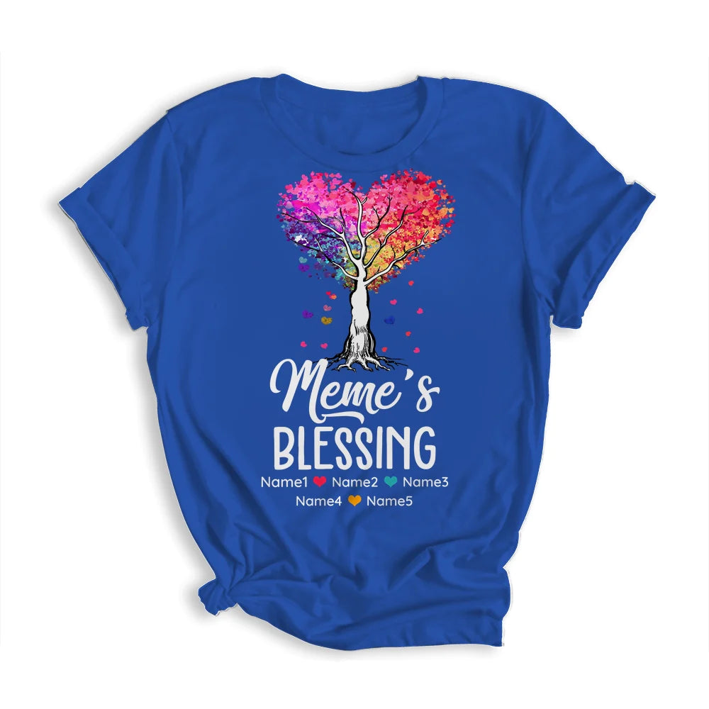 Colortree Custom Meme Grandkids Name Mother's Day T-shirt - Mom Is Blessed Personalized Shirt - Perfect Gift For Gigi, Nana, Mimi