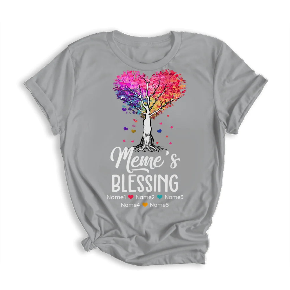 Colortree Custom Meme Grandkids Name Mother's Day T-shirt - Mom Is Blessed Personalized Shirt - Perfect Gift For Gigi, Nana, Mimi
