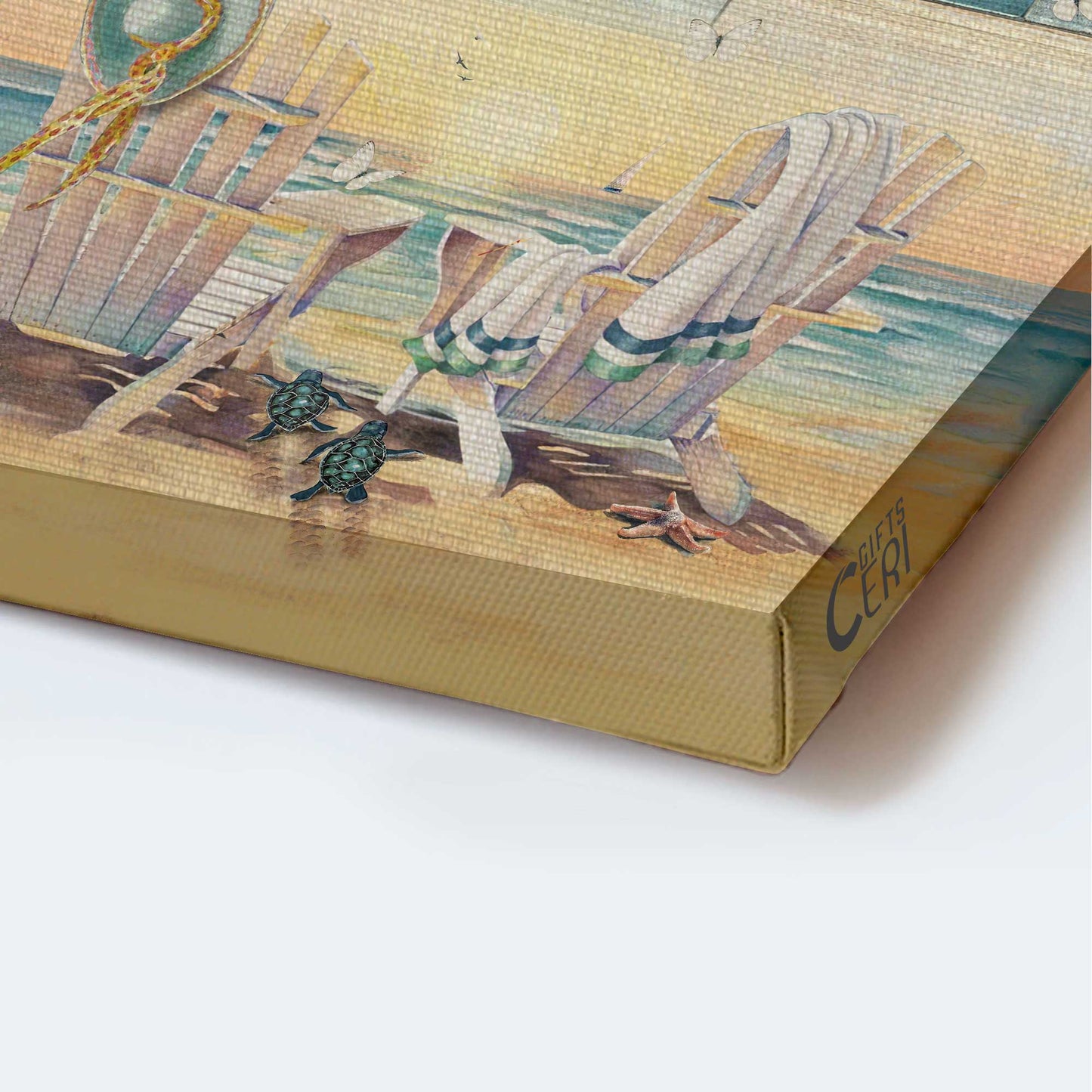 Gift For Wife Portrait Canvas - To My Wife, Beach Painting, Vintage Chairs, Family Canvas - Valentine's Day Gift For Couple, Spouse, Lover - I Love You Forever And Always