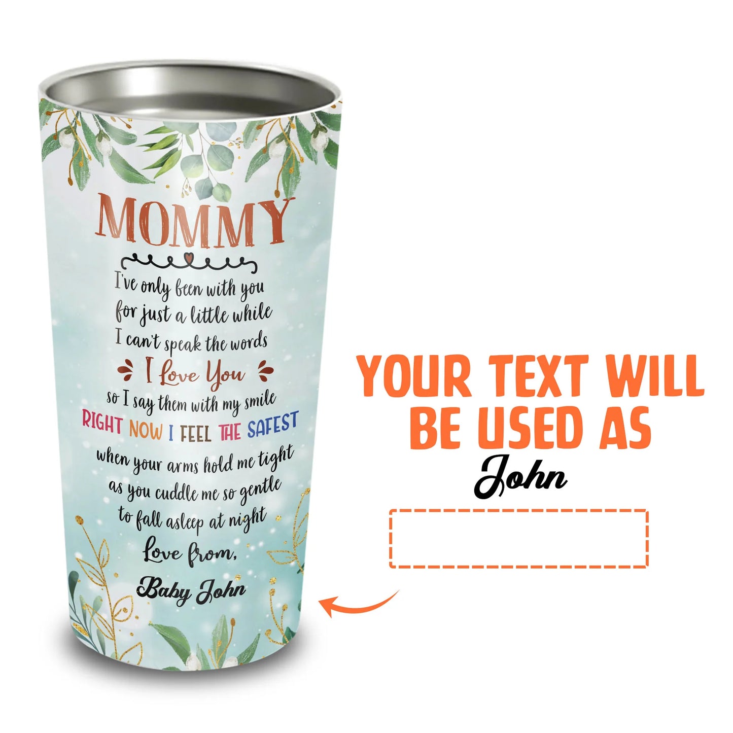 Personalized Mother's Day Gift Tumbler - Custom Gift For Mother's Day, Presents for Mom -Happy 1st Mother's Day You're Doing A Great Job Mommy Tumbler