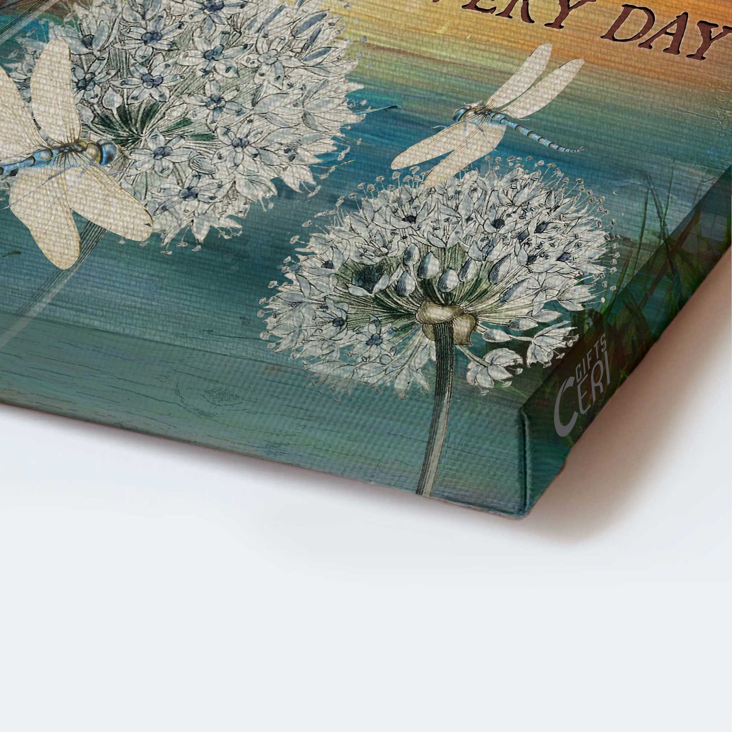 Heaven Portrait Canvas - White Dandelion Painting, Dragonfly Drawing, Memorial Canvas - Memorial Gift For Member Family - Those We Love Don't Go Away