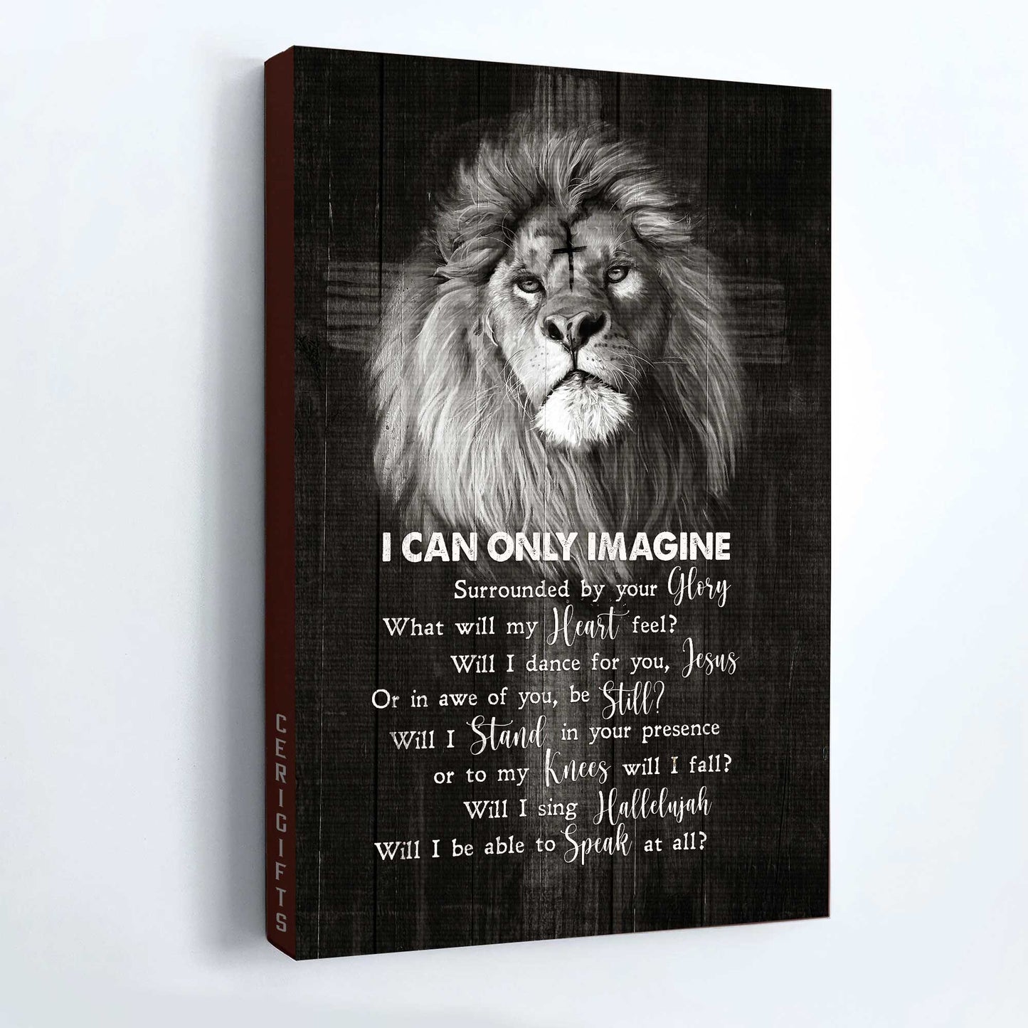 Jesus Portrait Canvas- Lion of Judah, Black and White painting- Gift for Christian- I can only imagine - Portrait Canvas Prints, Wall Art