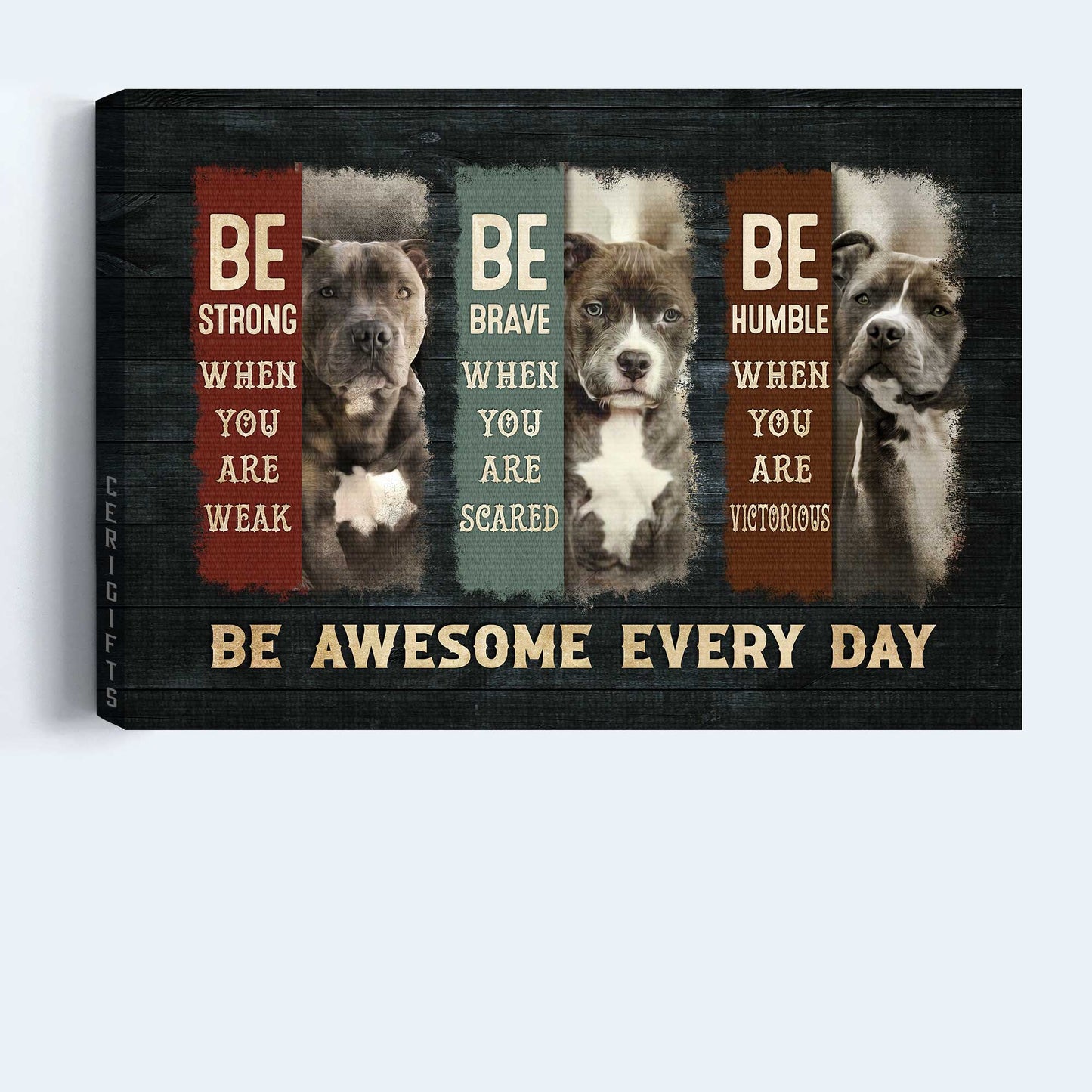 Pit Bull Landscape Canvas - Amazing Pit Bull Landscape Canvas - Gift For Pit Bull Lover - Be Awesome Every Day