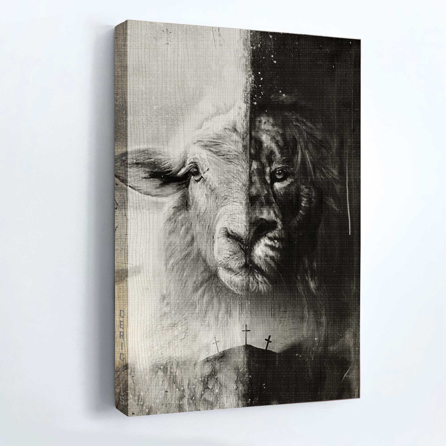 Jesus Portrait Canvas- Lion of Judah, Lamb of God- Gift for Christian - The incredible combination - Portrait Canvas Prints, Wall Art