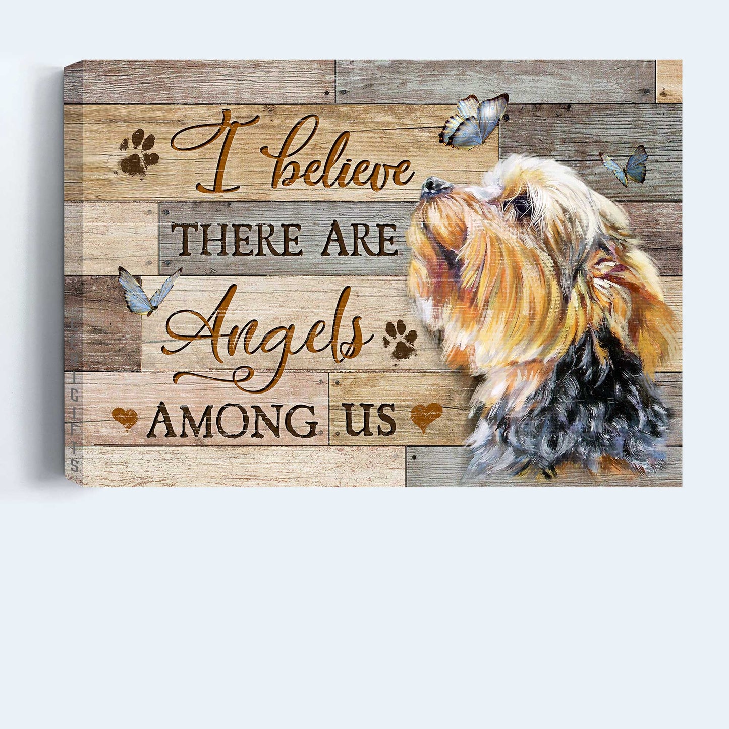 Yorkshire Terrier Landscape Canvas- Lovely Butterfly, Heaven Landscape Canvas- Gift For Members Family- I Believe There Are Angels Among Us
