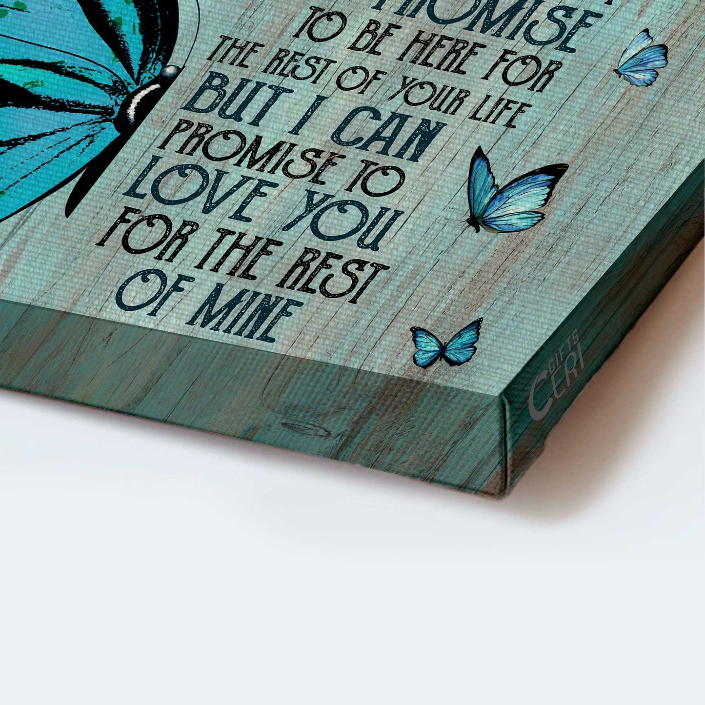 Memorial Landscape Canvas- Blue butterfly painting canvas- Gift for family- I can't promise to be here for the rest of your life - Heaven Landscape Canvas Prints, Wall Art