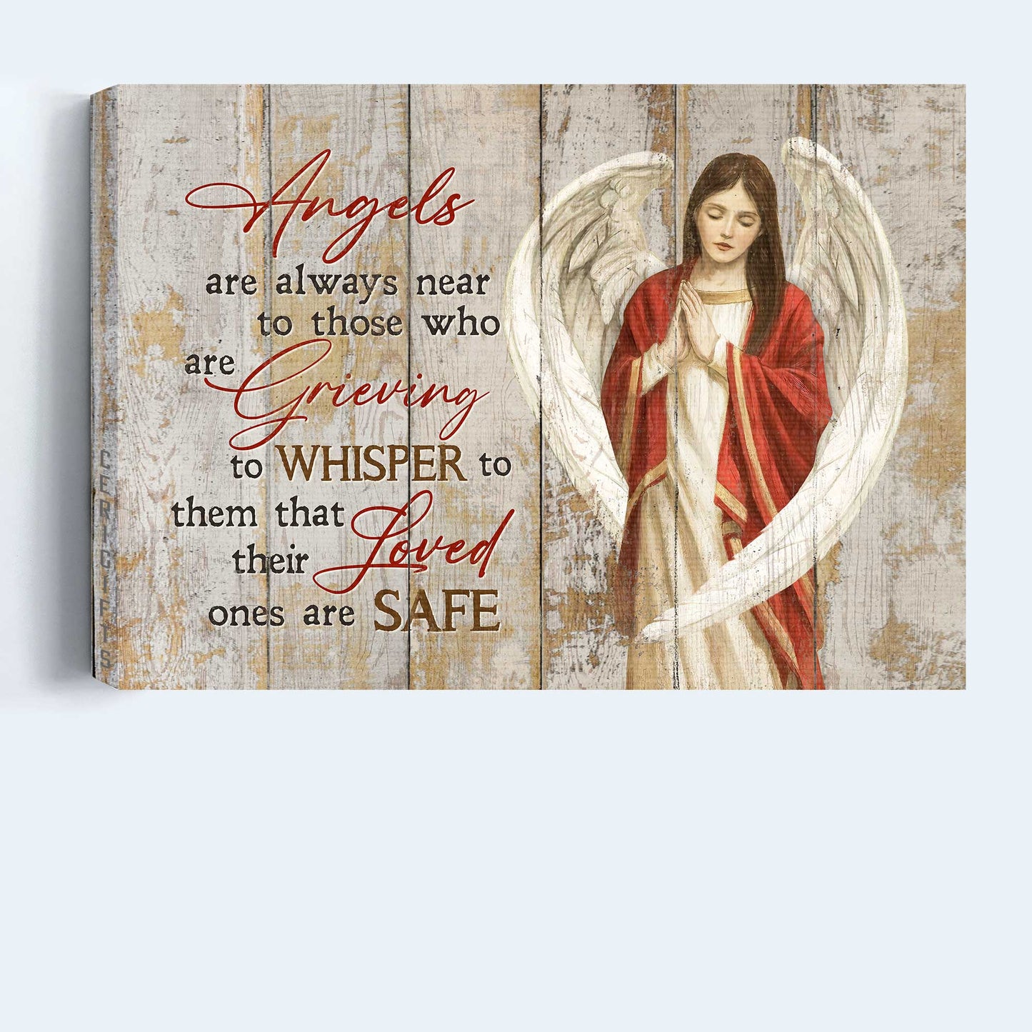 Memorial Landscape Canvas- Beautiful girl, Angel wings canvas- Gift for members family- Angels are always near