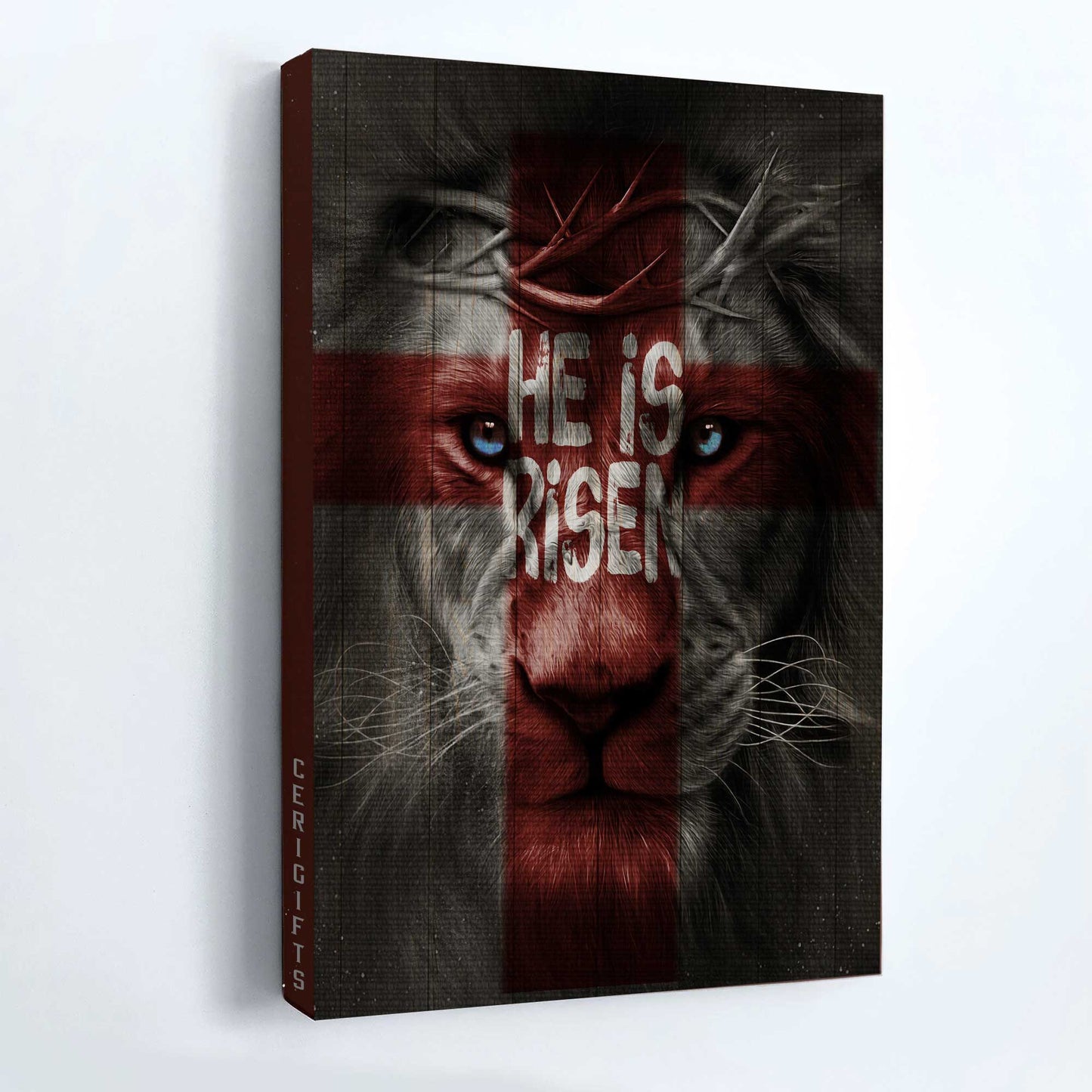 Jesus Portrait Canvas- Lion of Judah, Black and white painting, He is risen, The Great Lion- Gift for Christian- Portrait Canvas Prints, Christian Wall Art