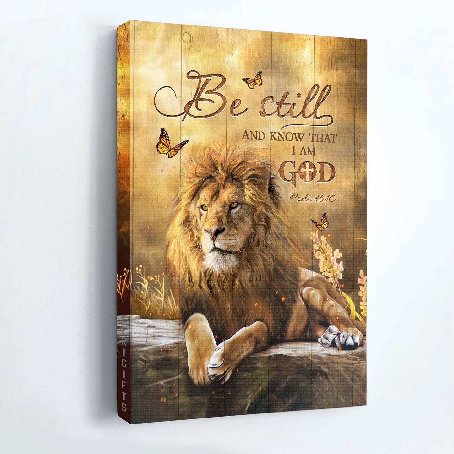 Jesus Portrait Canvas- Lion of Judah, The amazing lion, Butterfly canvas- Gift for Christian- Be still and know that I am God - Portrait Canvas Prints, Wall Art