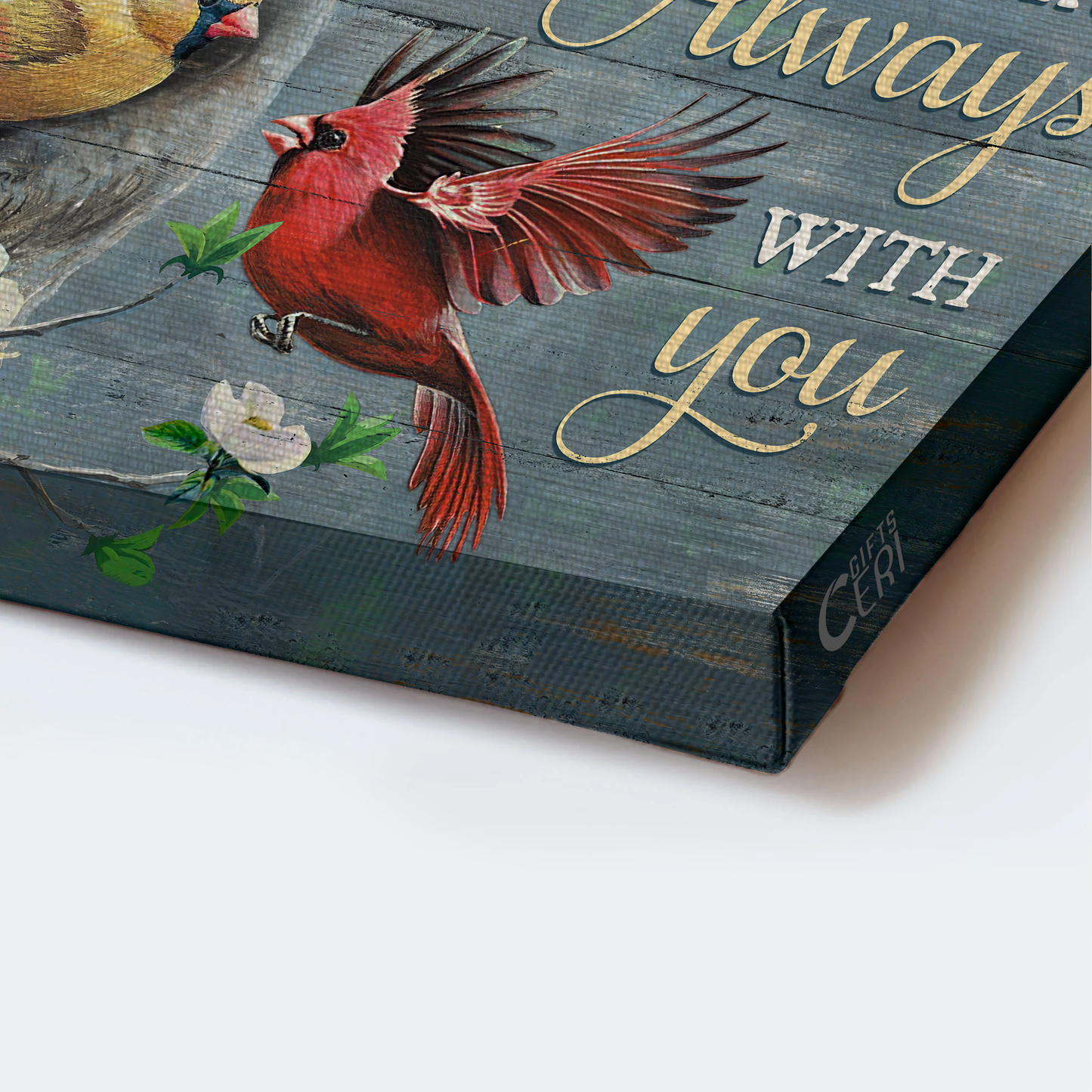 Heaven Landscape Canvas - Cardinal Painting, Beautiful Japanese Anemone Landscape Canvas - Memorial Gift For Family Members - I Am Always With You