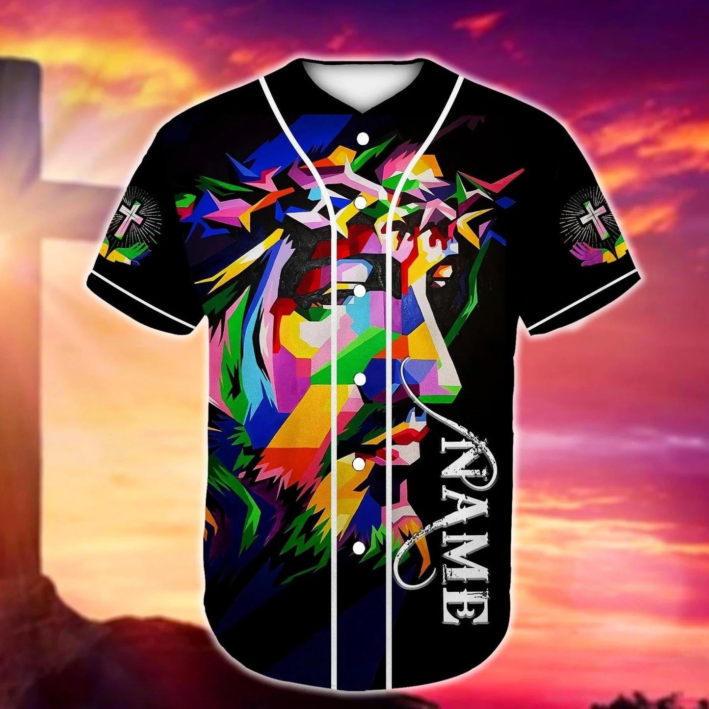 Personalized Jesus Baseball Jersey - Jesus Faith Baseball Jersey - Gift For Christians - Because Of Him Heaven Knows My Name Custom Baseball Jersey