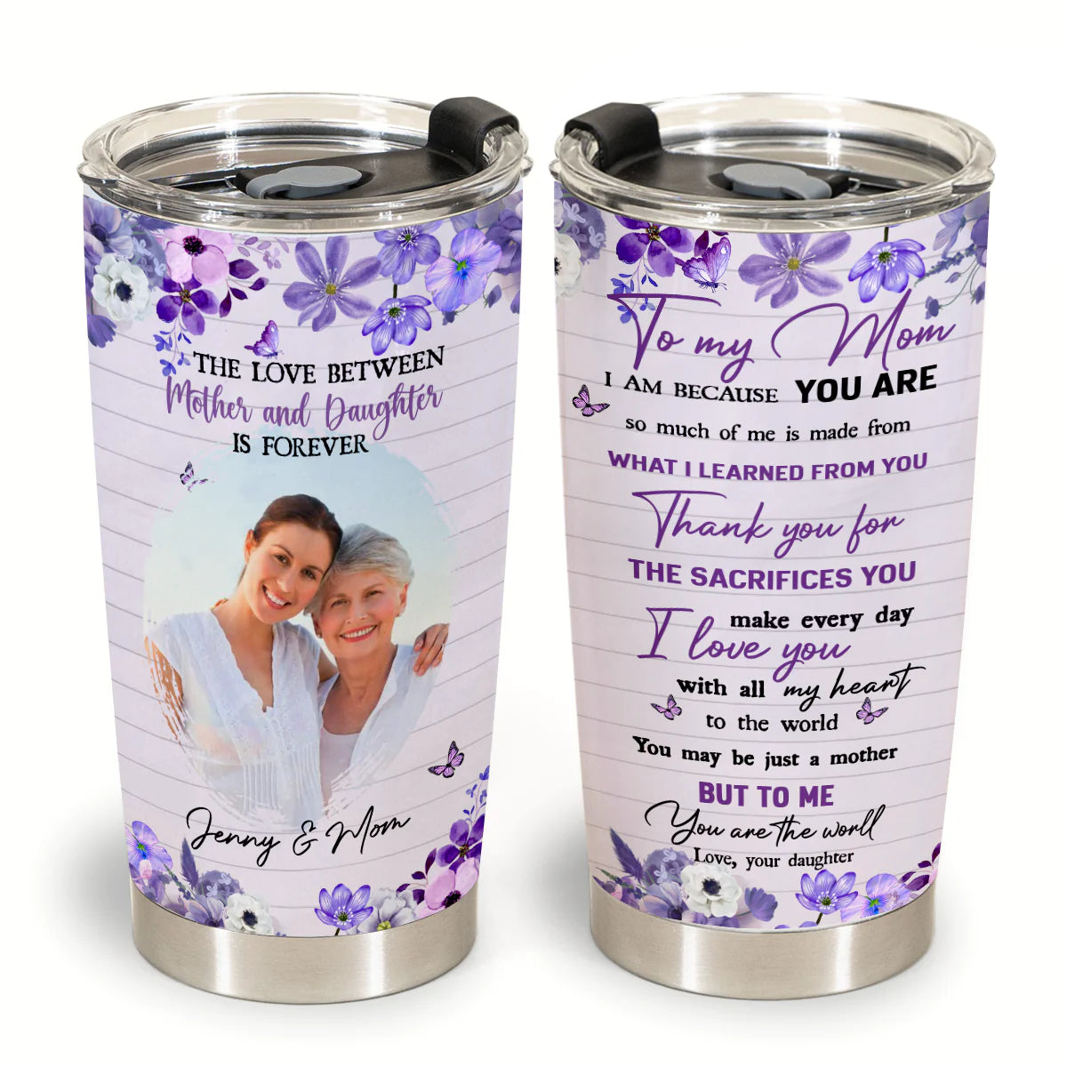 Best Personalized Mother's Day Gifts Tumbler - Custom Gift For Mother's Day, Presents for Mom - The Love Between Mother And Daughter Is Forever