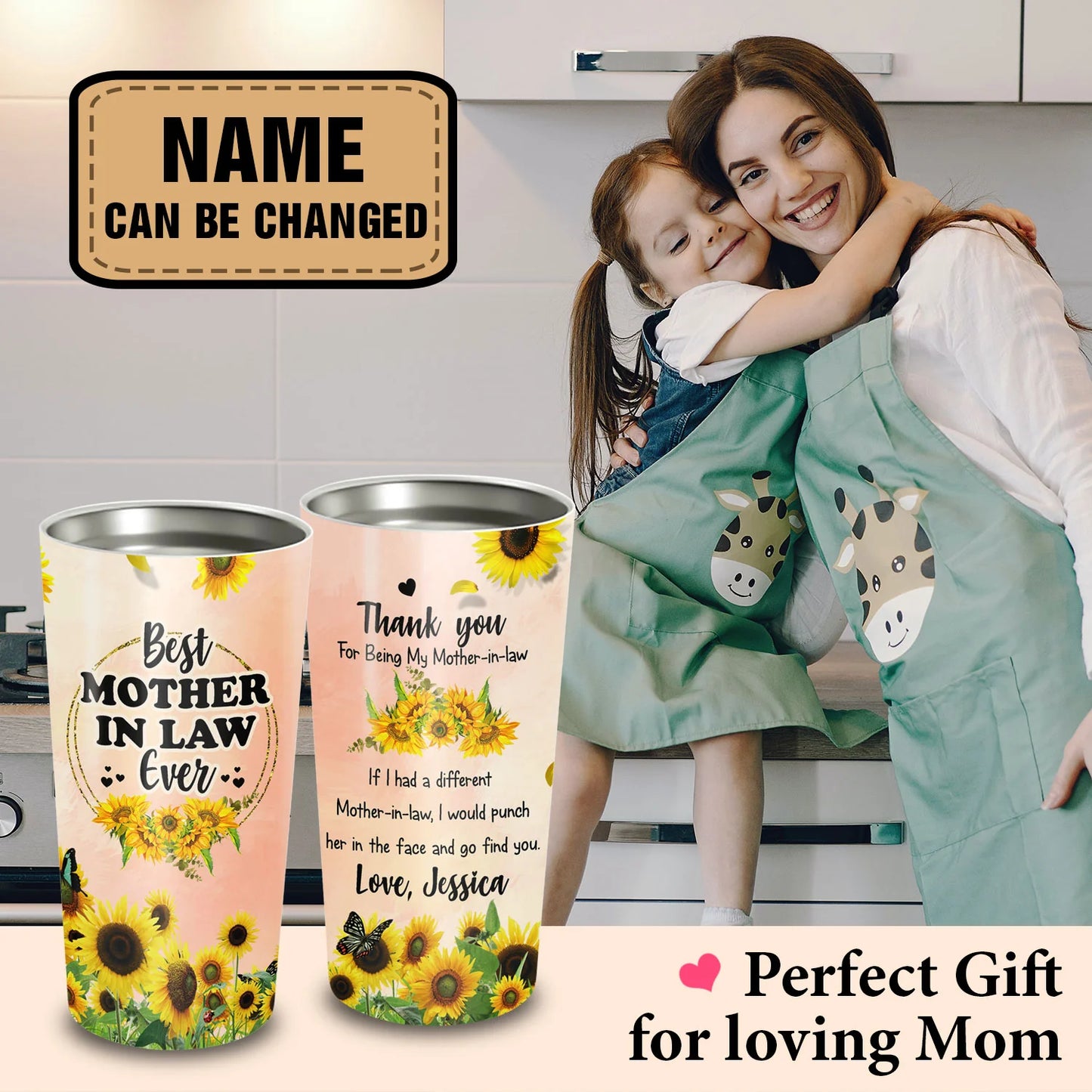 Personalized Mother's Day Gift Tumbler - Custom Gift For Mother's Day, Presents for Mom, Mother-In-Law - Best Mother In Law Ever Thank You Tumbler