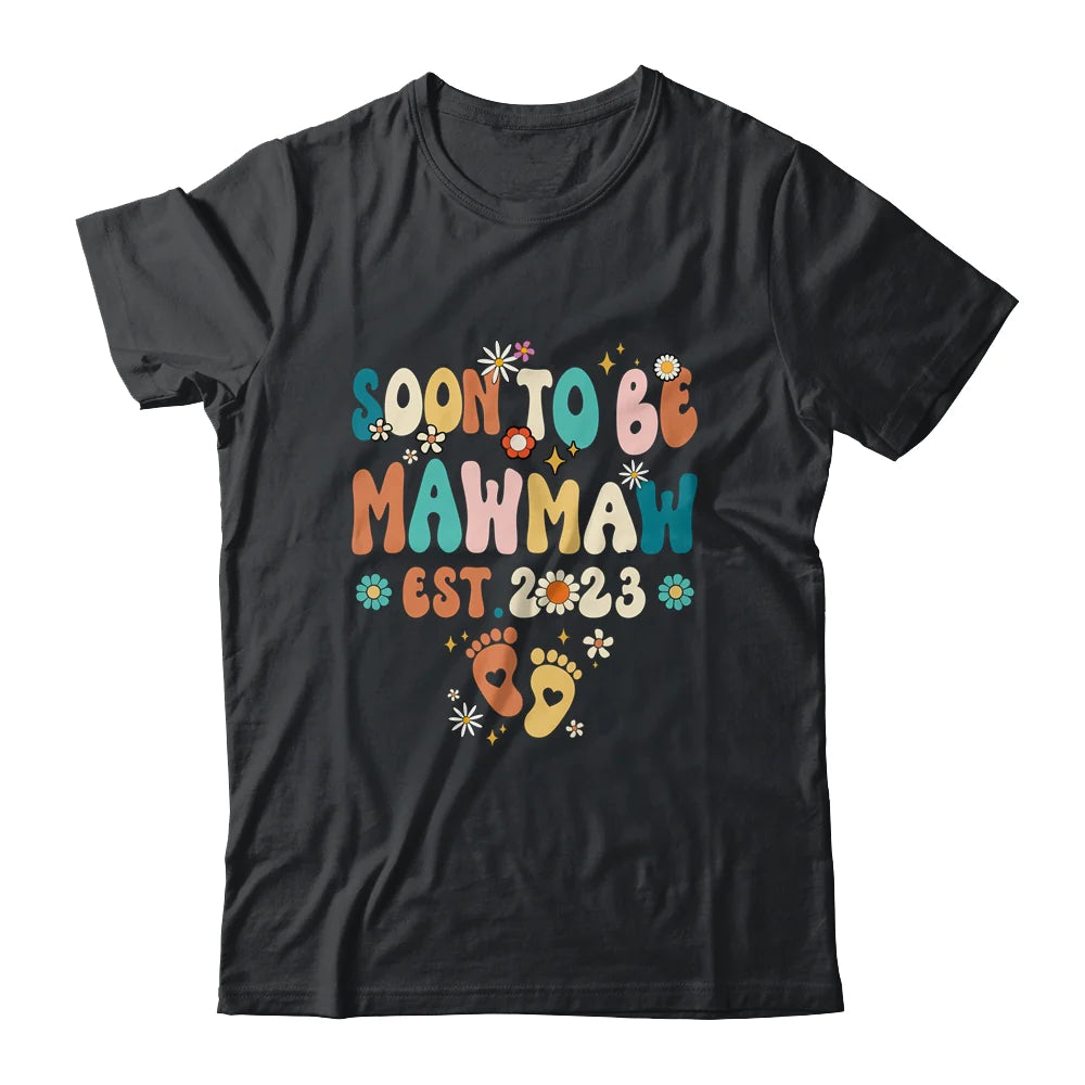 Groovy Custom Name Mom Mother's Day T-shirt - Soon To Be Mawmaw Est 2023 Pregnancy Announcement Personalized Shirt - Perfect Gift For Gigi, Nana