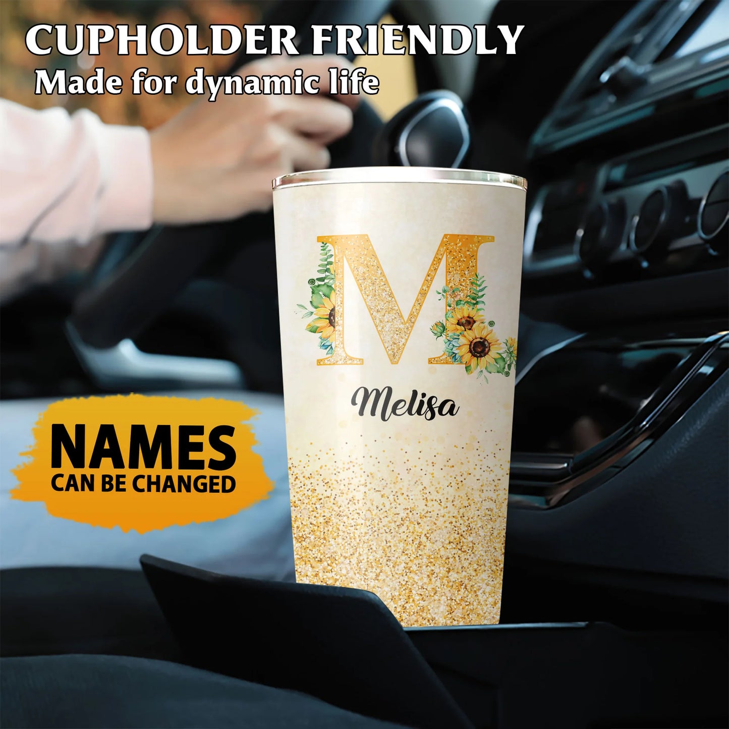 Personalized Mother's Day Gift Tumbler - Custom Gift For Mother's Day, Presents for Mom, Mother-In-Law - Sunflower, Best Mother In Law Ever Tumbler