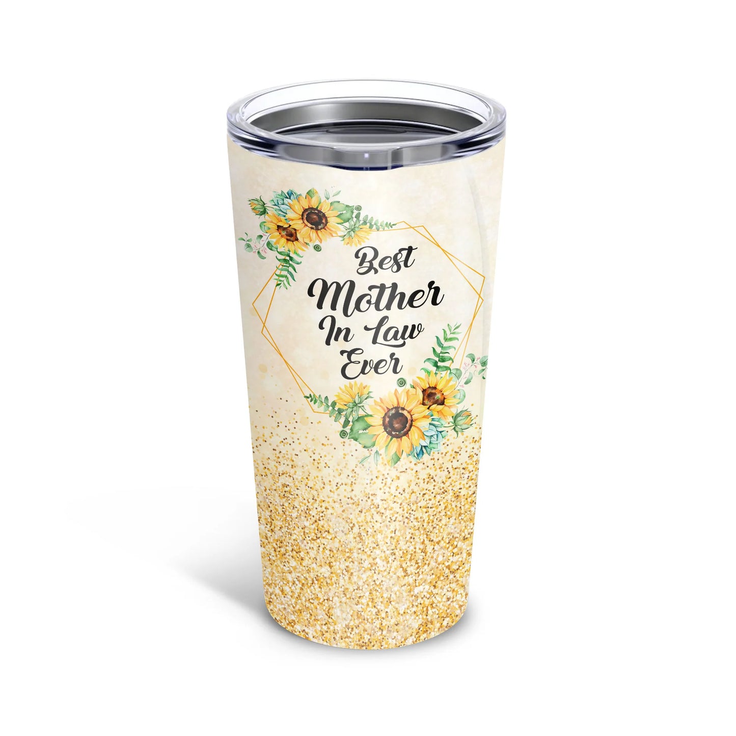 Personalized Mother's Day Gift Tumbler - Custom Gift For Mother's Day, Presents for Mom, Mother-In-Law - Sunflower, Best Mother In Law Ever Tumbler