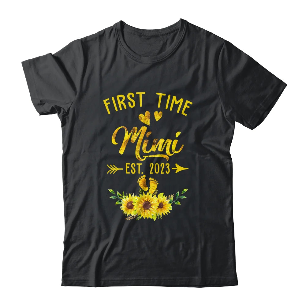 First Time Mimi Mom Mother's Day T-shirt, Mimi Sunflower Personalized Shirt - Perfect Gift For Gigi, Nana, Mama