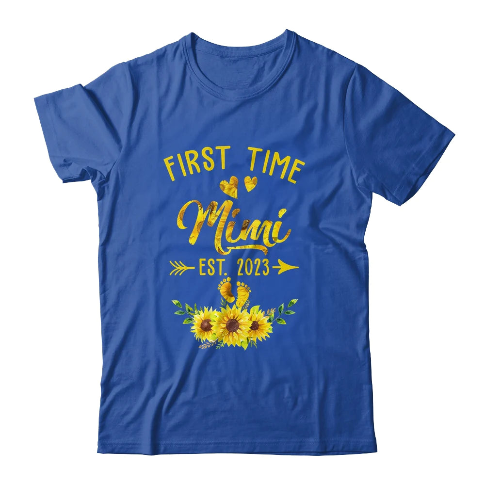 First Time Mimi Mom Mother's Day T-shirt, Mimi Sunflower Personalized Shirt - Perfect Gift For Gigi, Nana, Mama