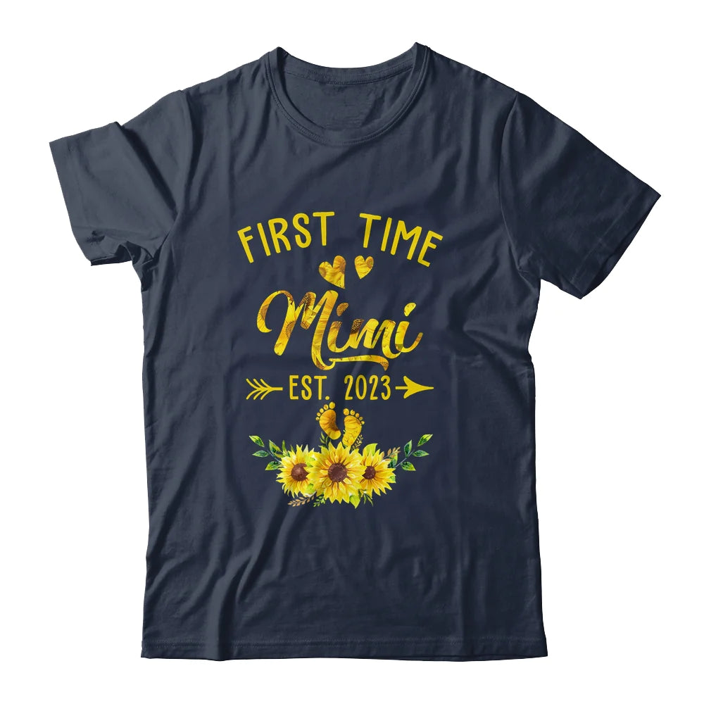 First Time Mimi Mom Mother's Day T-shirt, Mimi Sunflower Personalized Shirt - Perfect Gift For Gigi, Nana, Mama
