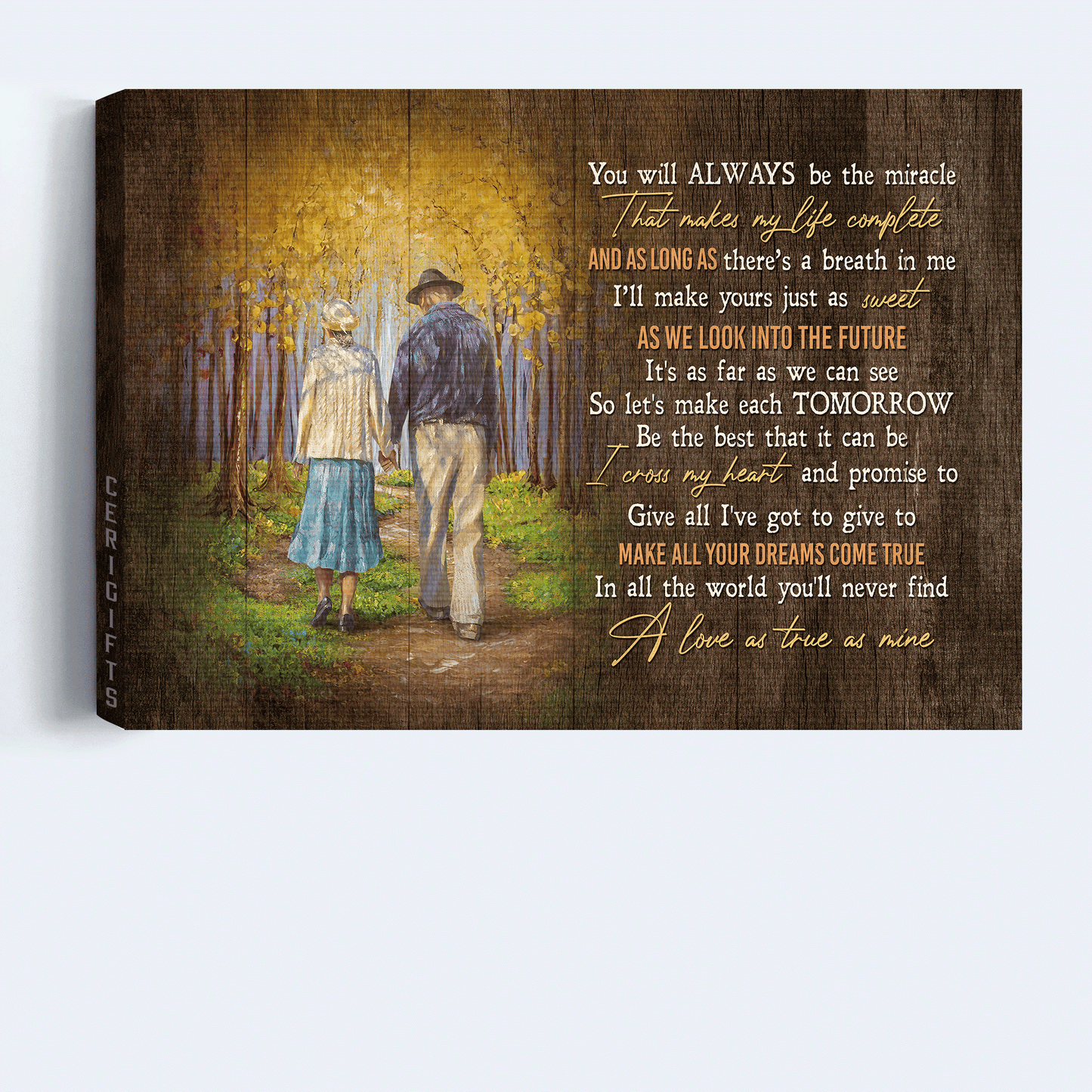 Couple Landscape Canvas - Autumn forest, Couple drawing Landscape Canvas - Gift For Couple, Spouse, Lover - You will always be the miracle