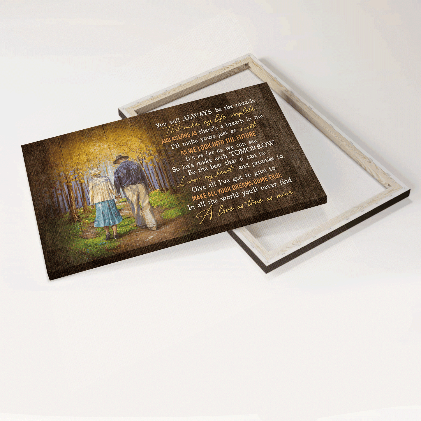 Couple Landscape Canvas - Autumn forest, Couple drawing Landscape Canvas - Gift For Couple, Spouse, Lover - You will always be the miracle