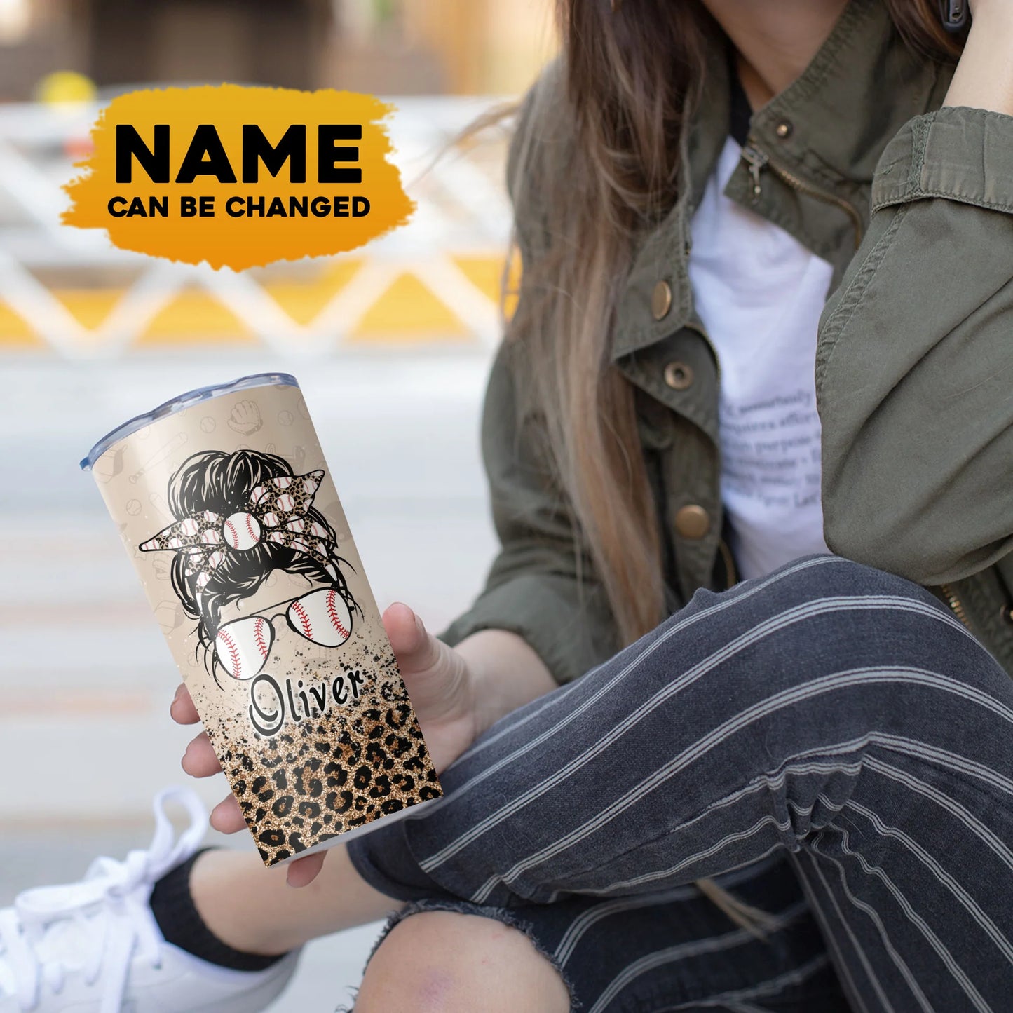 Personalized Mother's Day Gift Tumbler - Custom Gift For Mother's Day, Presents for Mom - Leopard Pattern, Baseball Mom Tumbler