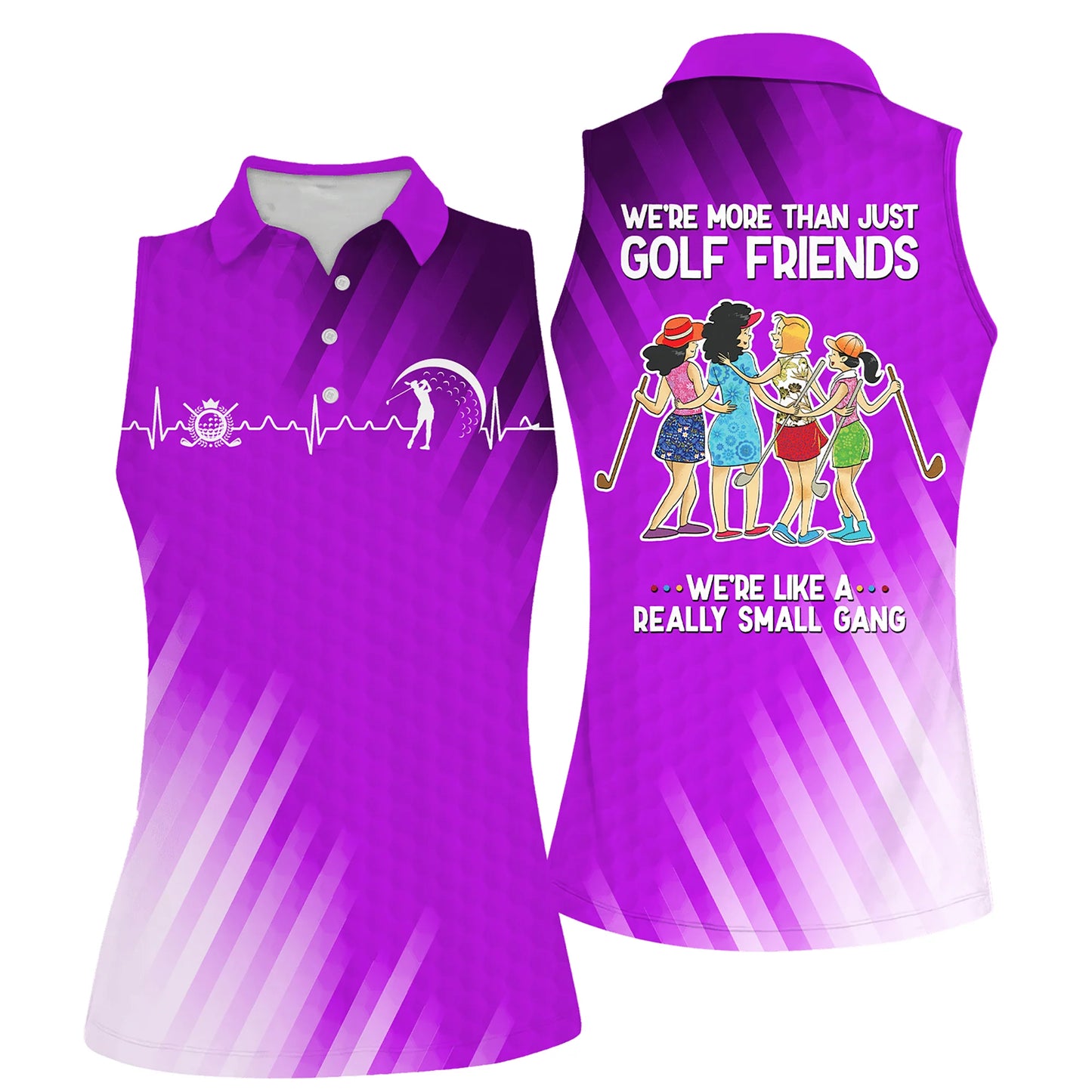 Golf Women Sleeveless Athleisure Polo Shirt, Golf Friends Nice Shot Team Multicolor Polo Shirt - Gift For Mother's Day, Golfers, Female, Golf Lover