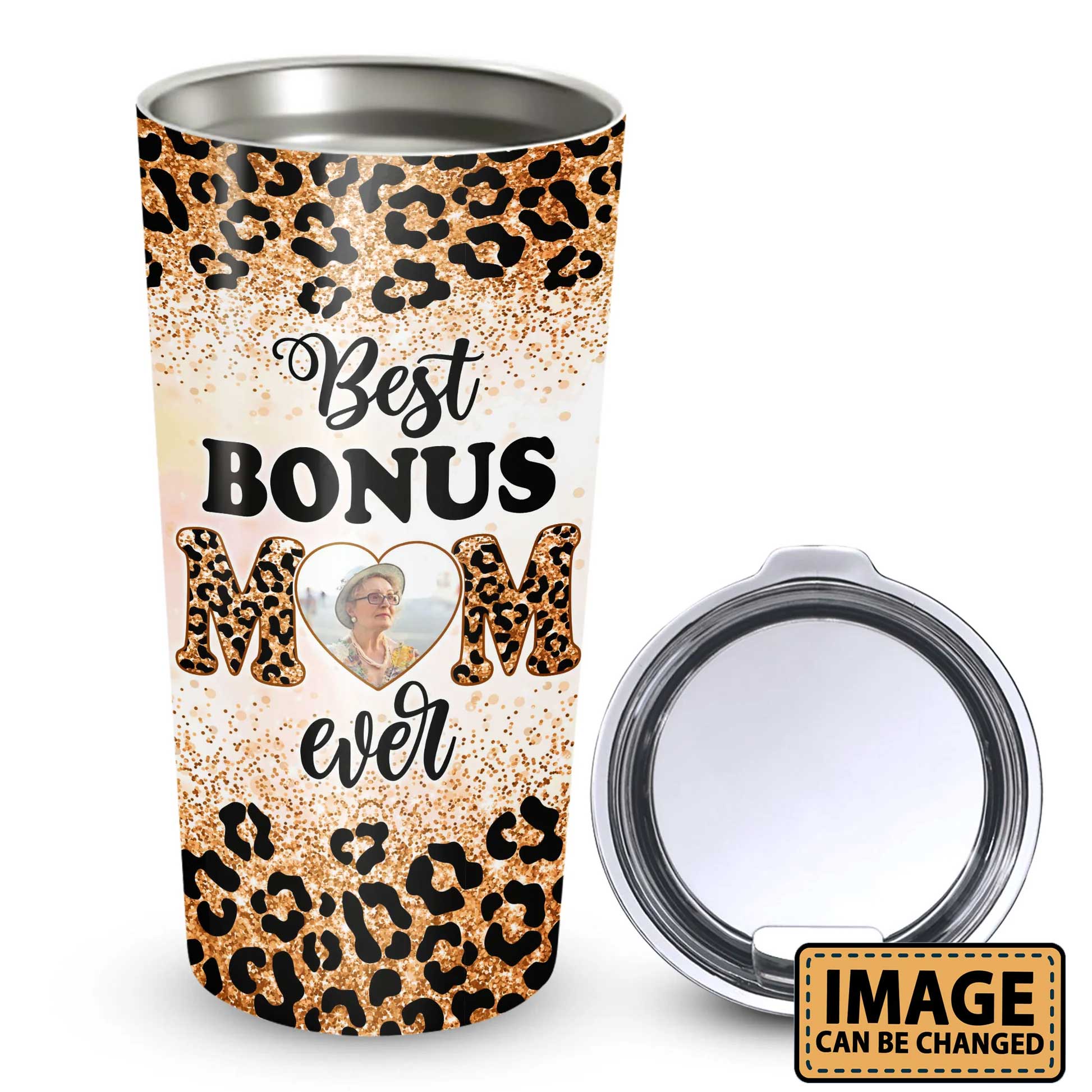 Personalized Mother's Day Gift Tumbler - Custom Gift For Mother's Day, Presents for Mom - Leopard Pattern, Best Bonus Mom Ever Tumbler