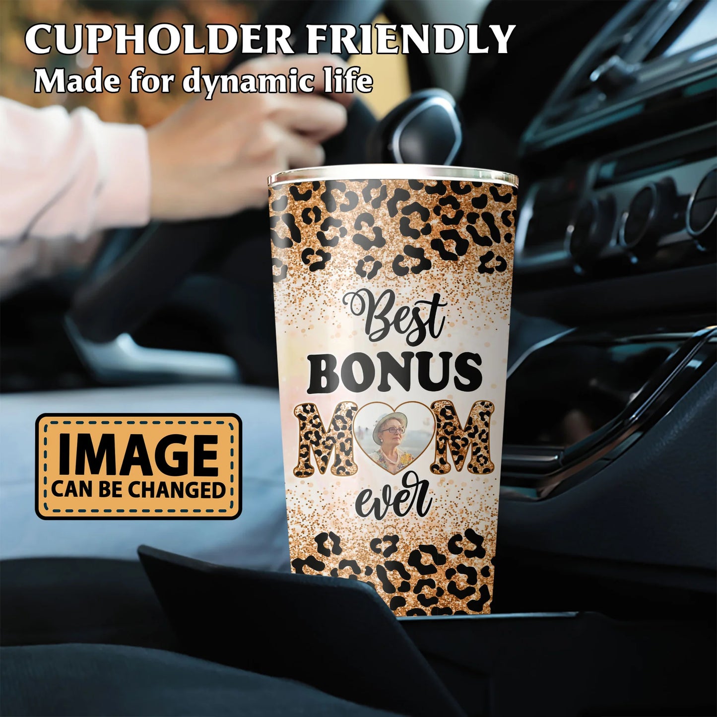 Personalized Mother's Day Gift Tumbler - Custom Gift For Mother's Day, Presents for Mom - Leopard Pattern, Best Bonus Mom Ever Tumbler