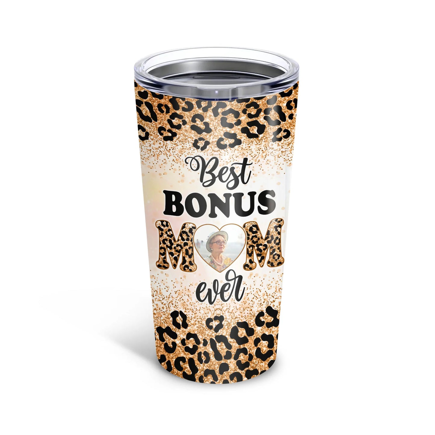 Personalized Mother's Day Gift Tumbler - Custom Gift For Mother's Day, Presents for Mom - Leopard Pattern, Best Bonus Mom Ever Tumbler