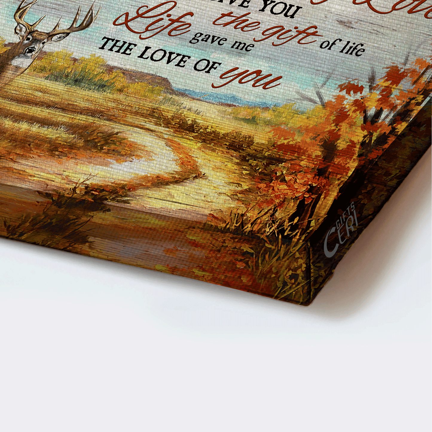 Couple Landscape Canvas - Autumn forest, Deer painting Landscape Canvas - Gift For Couple, Spouse, Lover - Life gave me the love of you