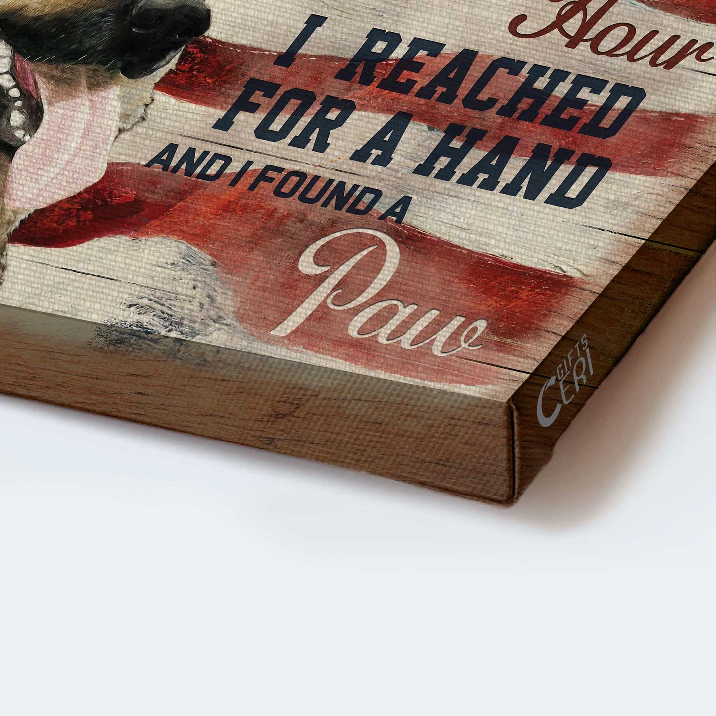 Landscape Canvas- Awesome German Shepherd, US Flag Glasses, Dog Landscape Canvas- Gift For German Shepherd- In My Darkest Hour, I Found A Paw