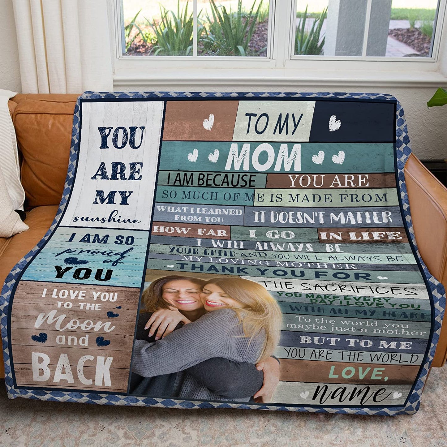 Gift For Mom Personalized Blanket - Custom Name Pictures, Daughter Son To Mom Blanket - Gift For Mother's Day, Presents For Mom