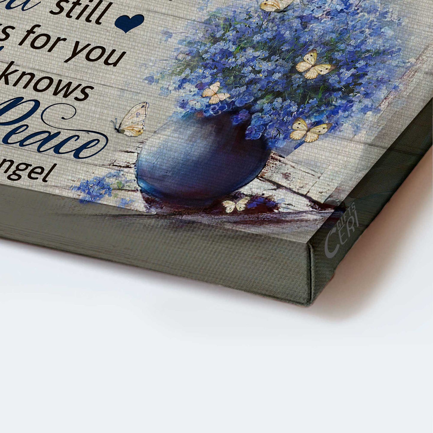 Memorial Landscape Canvas- Baby Blue Eyes, Butterfly, Heaven Landscape Canvas- Gift For Members Family- My Soul Knows You Are At Peace