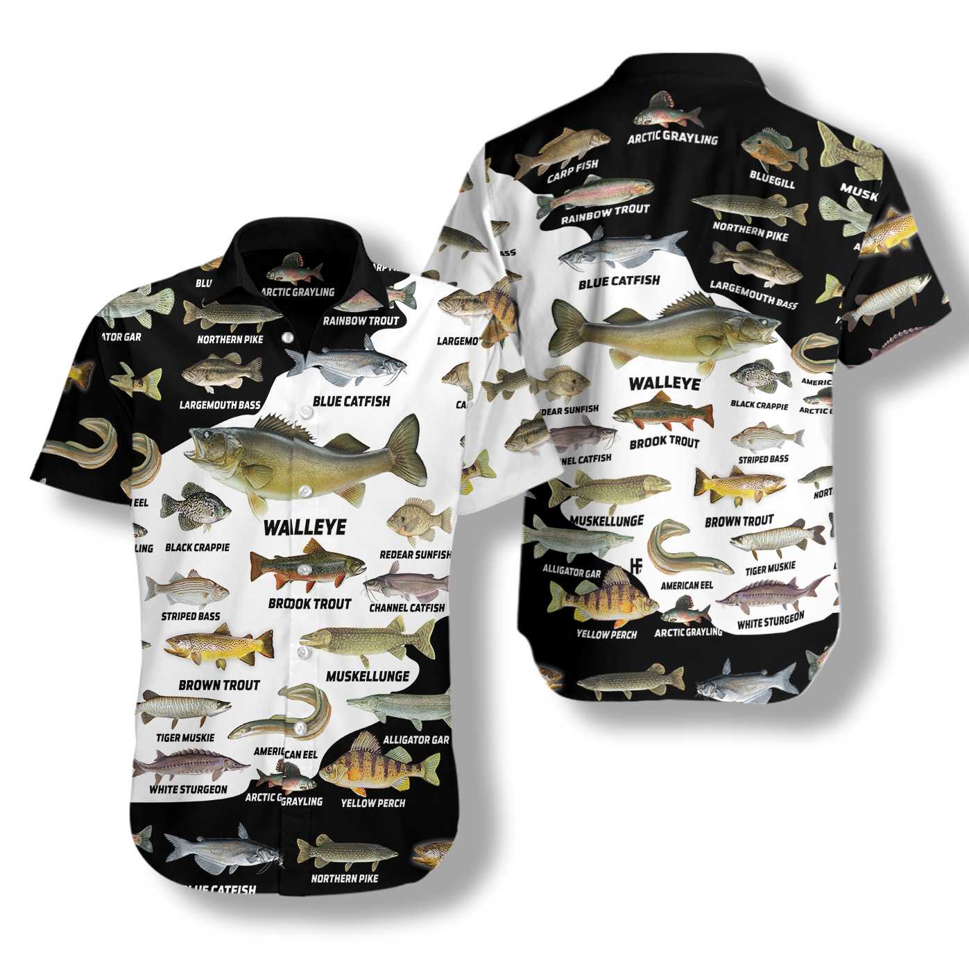 3D Freshwater Fish Types Hawaiian Shirt, Fishing Aloha Shirt For Men And Women - Perfect Gift For Fishing Lovers, Friends, Husband, Boyfriend, Family