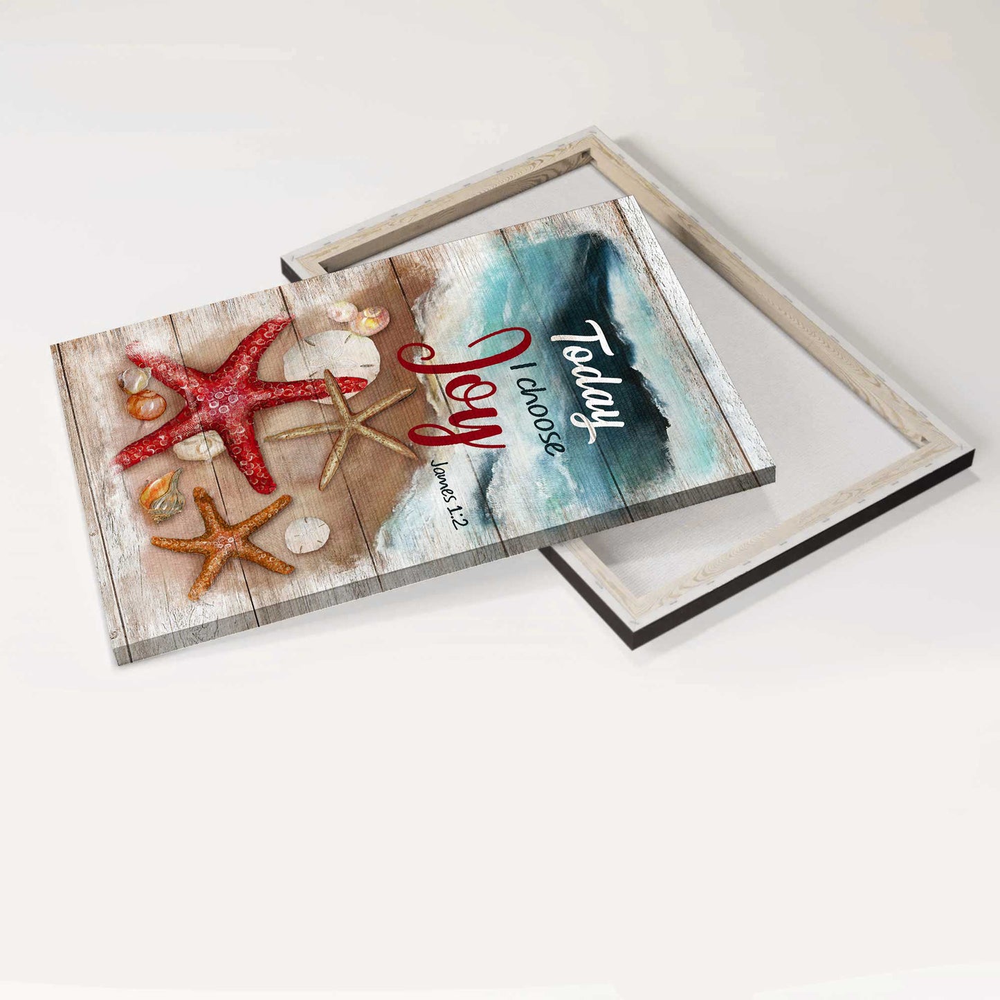 Jesus Portrait Canvas- Starfish drawing, Blue ocean painting, Today I choose joy canvas- Gift for Christian- Portrait Canvas Prints, Wall Art