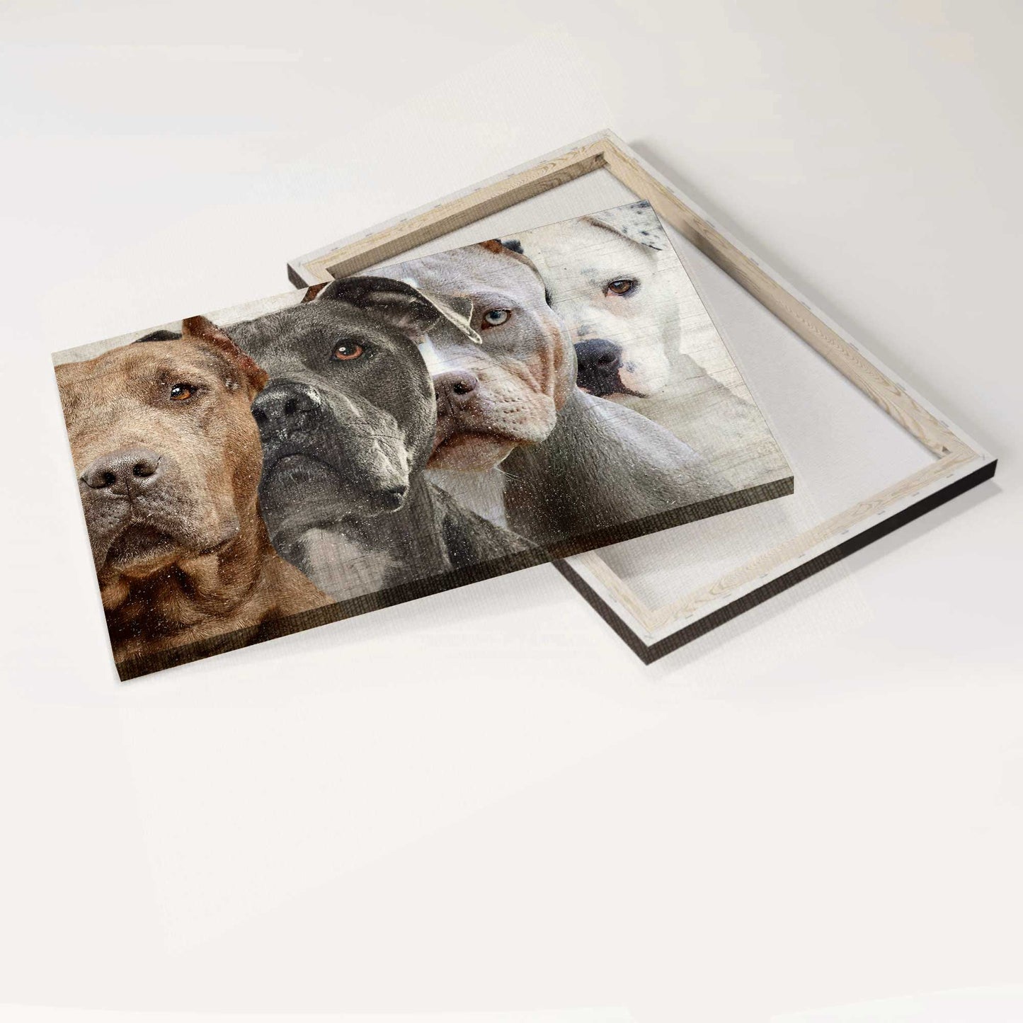 Pitbull Landscape Canvas- Awesome Pitbull, Pitbull Family, Dog Landscape Canvas- Gift For Pitbull Lover