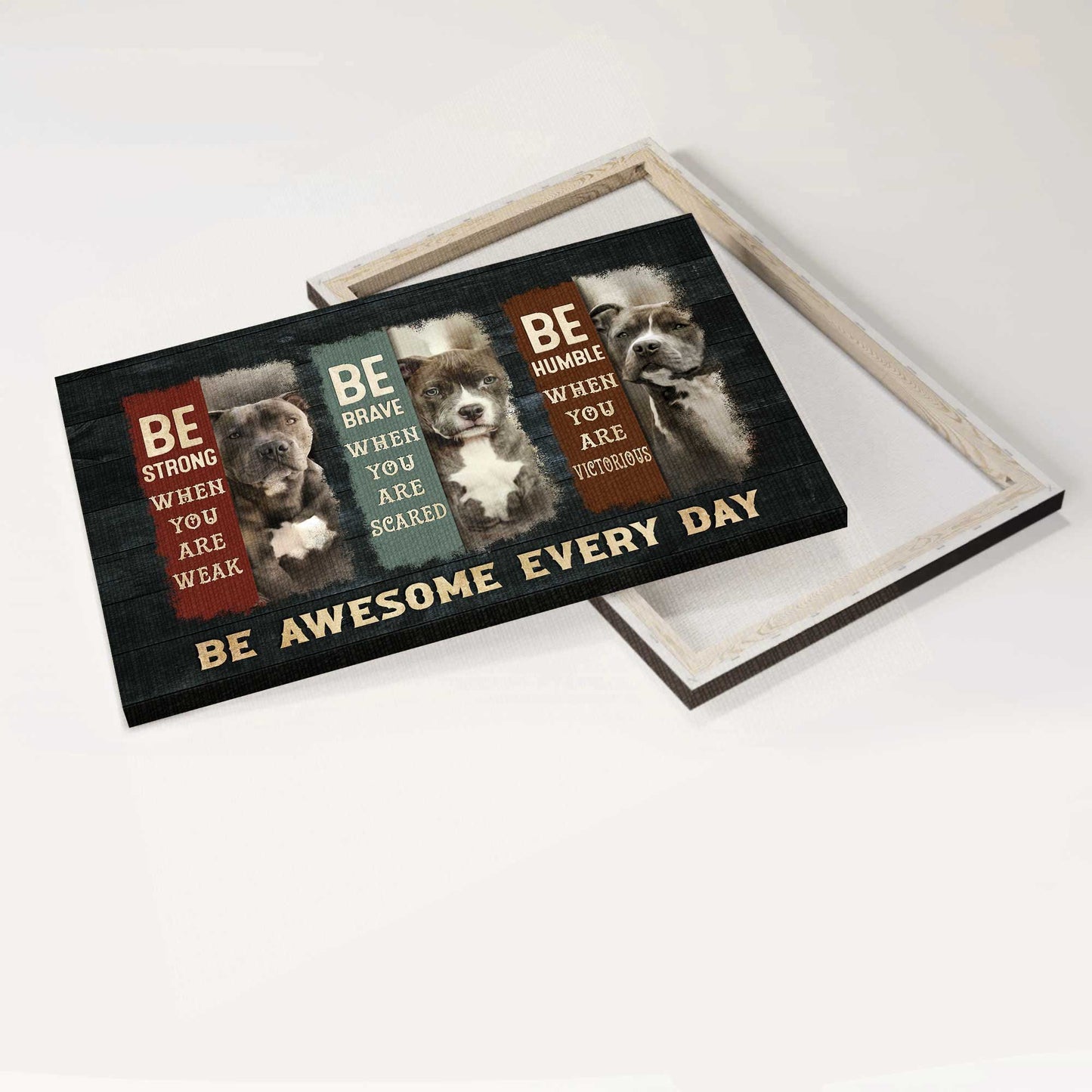 Pit Bull Landscape Canvas - Amazing Pit Bull Landscape Canvas - Gift For Pit Bull Lover - Be Awesome Every Day