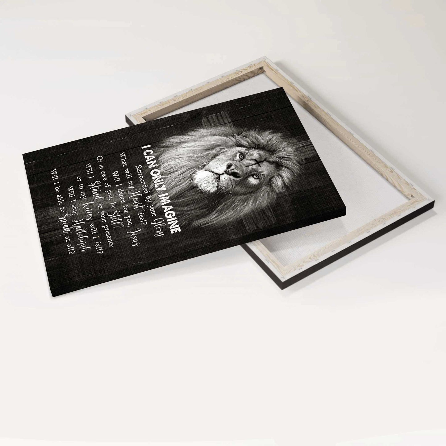 Jesus Portrait Canvas- Lion of Judah, Black and White painting- Gift for Christian- I can only imagine - Portrait Canvas Prints, Wall Art