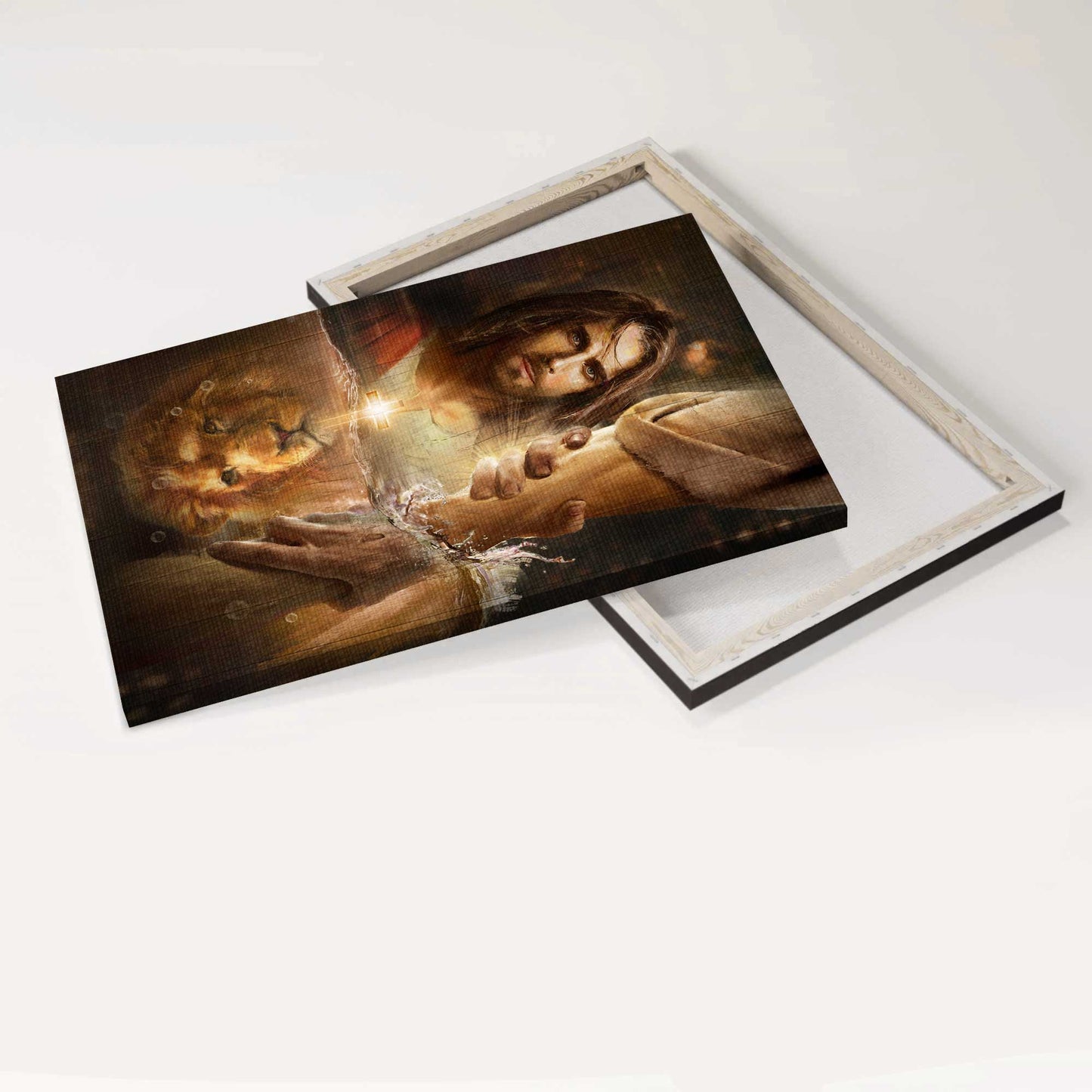 Jesus Portrait Canvas- Lion of Judah, Jesus painting, I will uphold you with my righteous right hand- Gift for Christian - Portrait Canvas Prints, Christian Wall Art